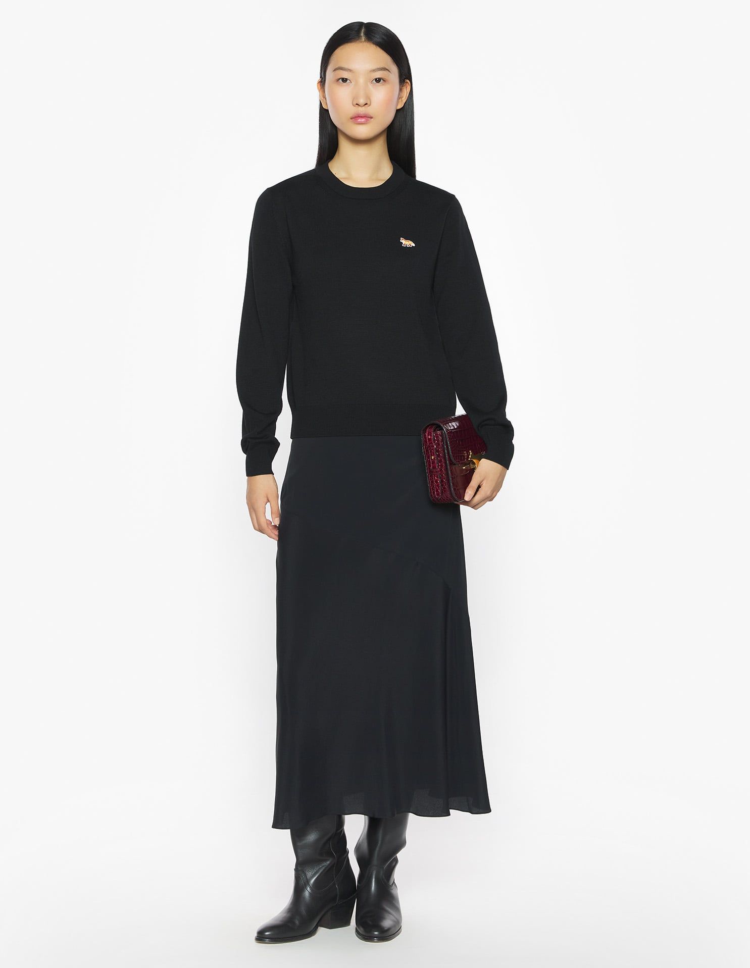 Maison Kitsuné - Áo len nữ Baby Fox Merino dáng Regular