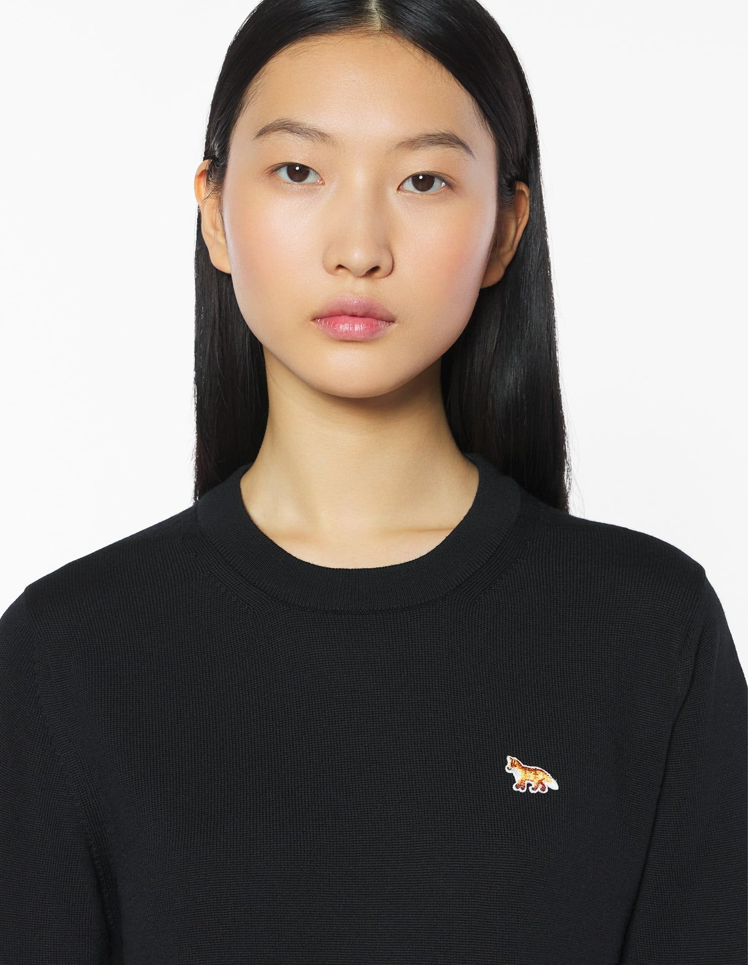 Maison Kitsuné - Áo len nữ Baby Fox Merino dáng Regular