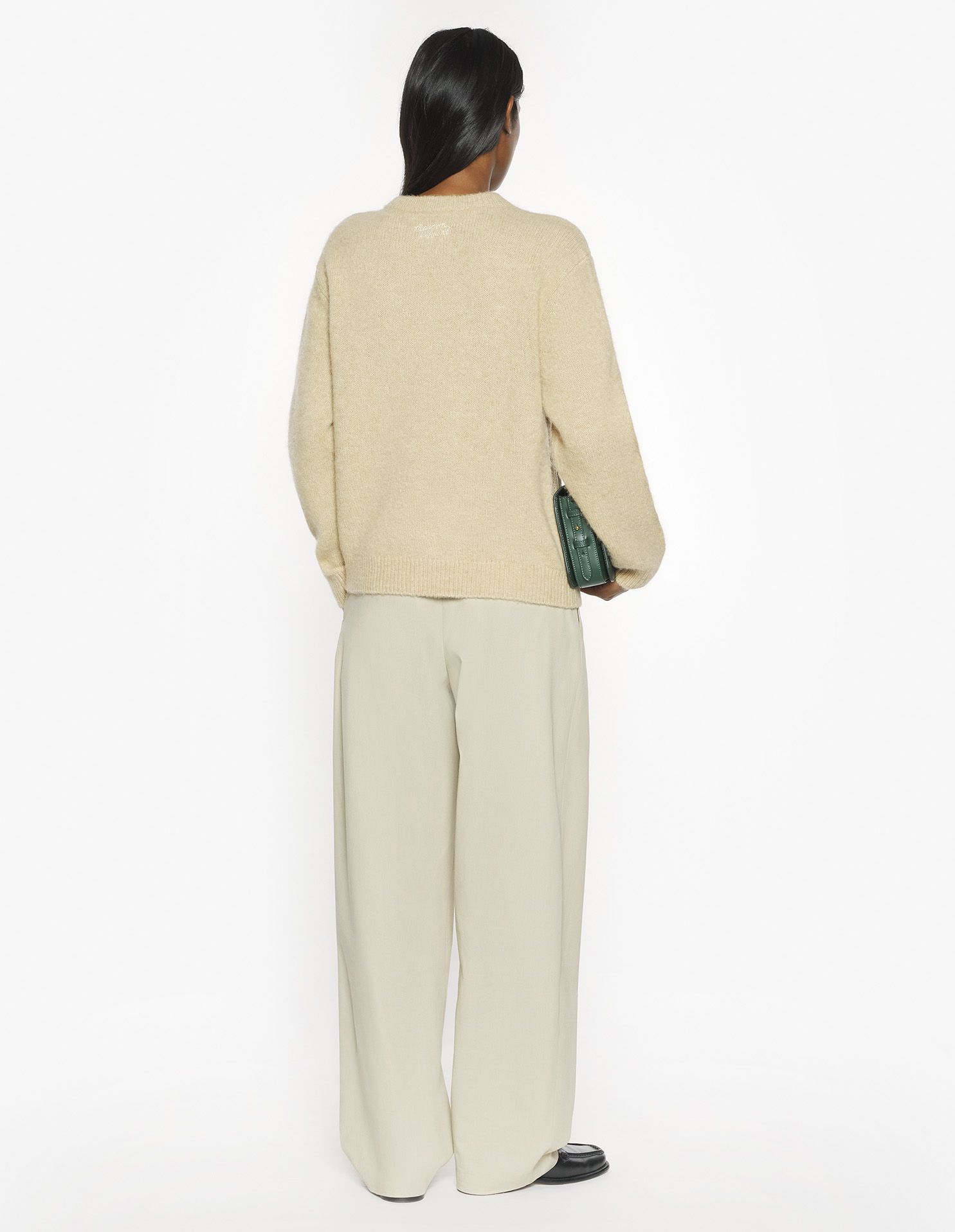 Maison Kitsuné - Áo jumper nữ vải len ALPACA đan cable knit dáng Comfort
