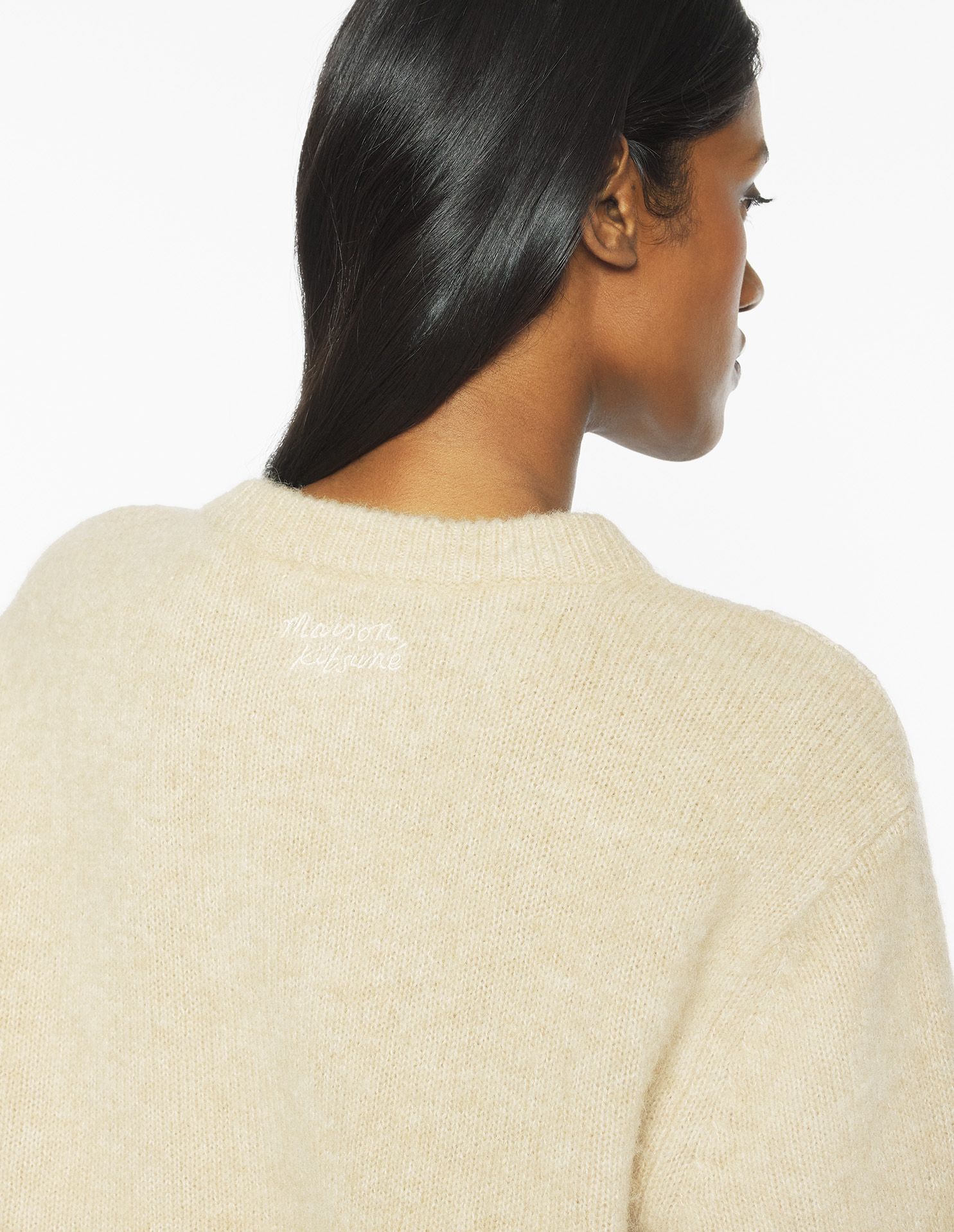 Maison Kitsuné - Áo jumper nữ vải len ALPACA đan cable knit dáng Comfort