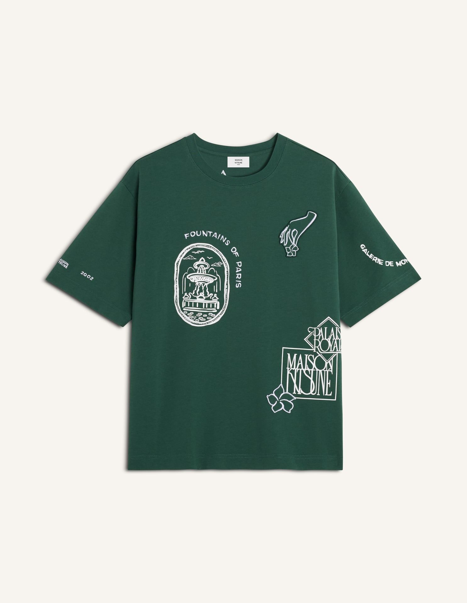 Maison Kitsuné - Áo thun in hoạ tiết dáng Oversize