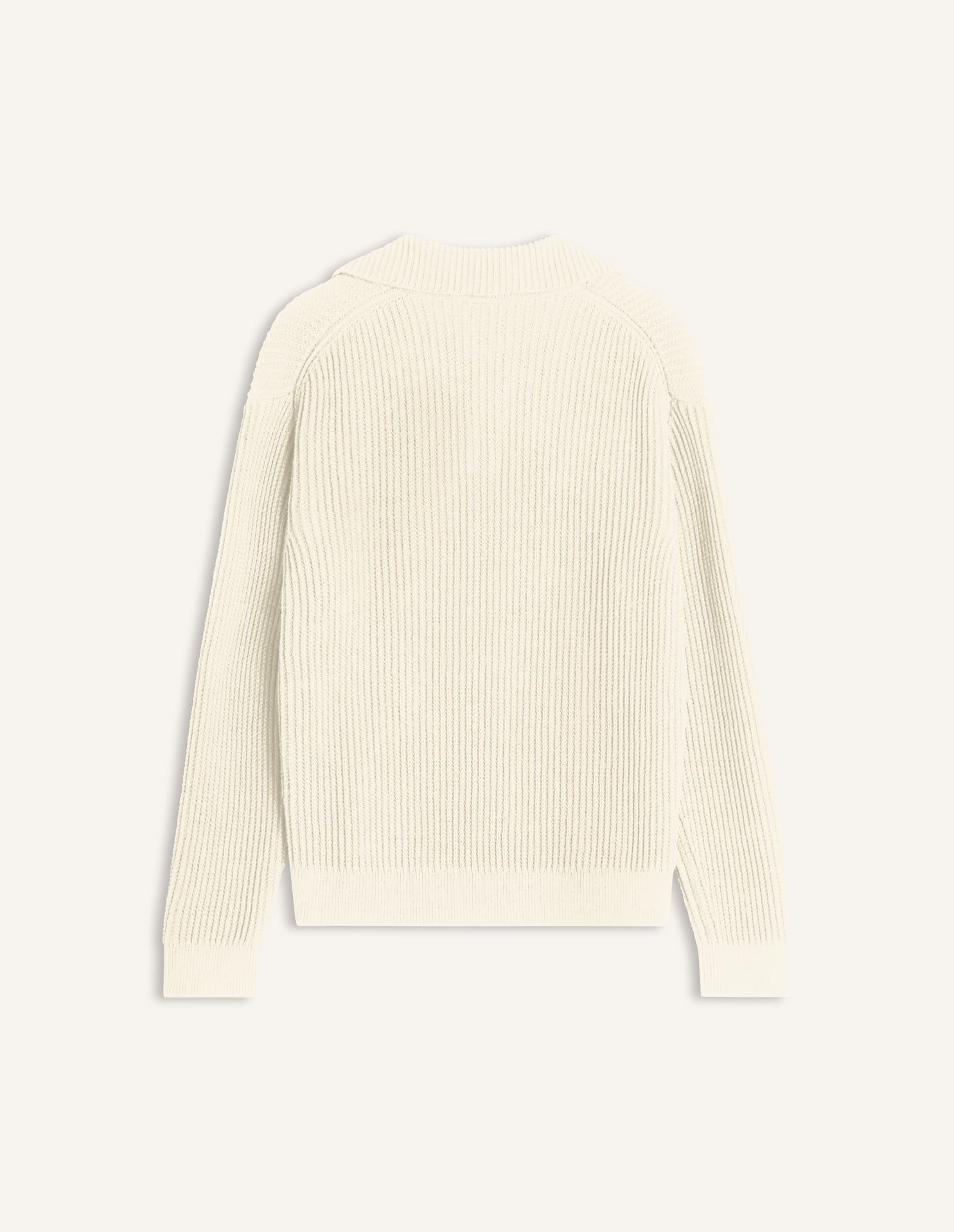 Maison Kitsuné - Áo nỉ polo nam cotton gân Fox Head dáng Comfort