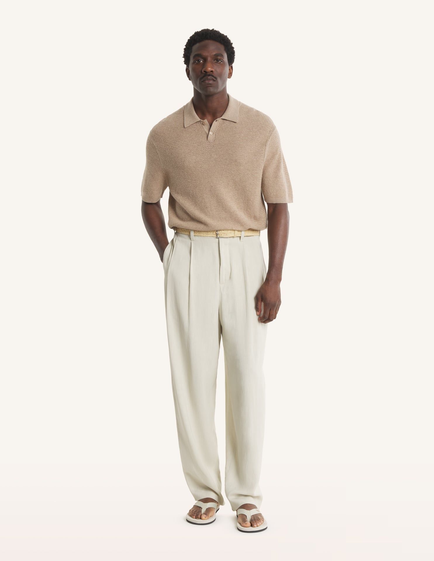 Maison Kitsuné - Áo polo nam Merino dáng Comfort