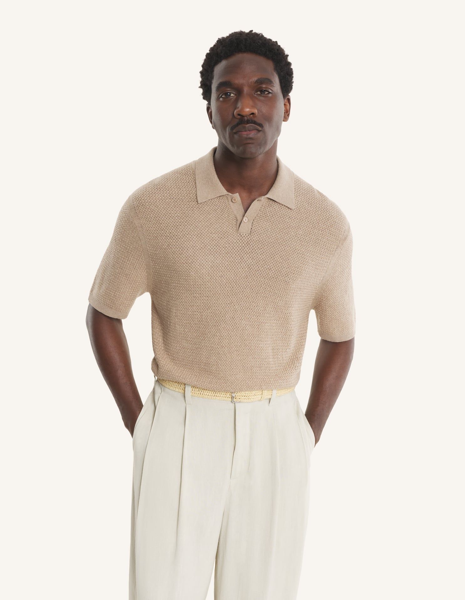 Maison Kitsuné - Áo polo nam Merino dáng Comfort