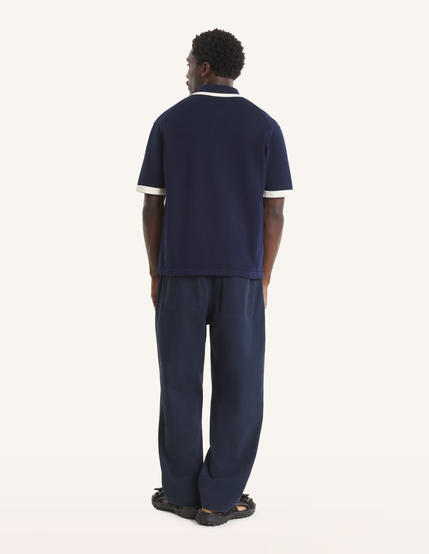 Maison Kitsuné - Áo polo nam dệt kim cotton dáng Comfort