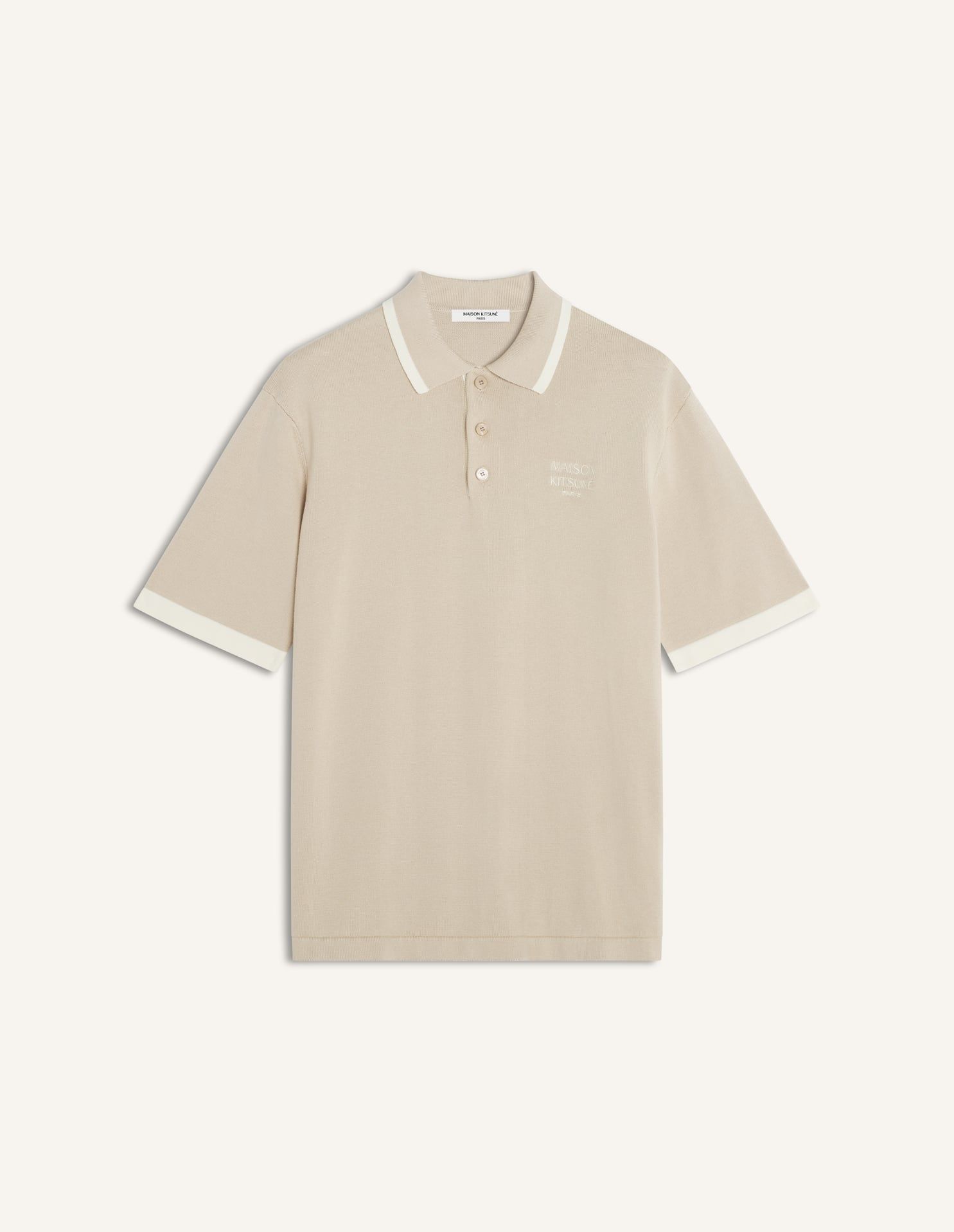 Maison Kitsuné - Áo polo nam dệt kim cotton dáng Comfort