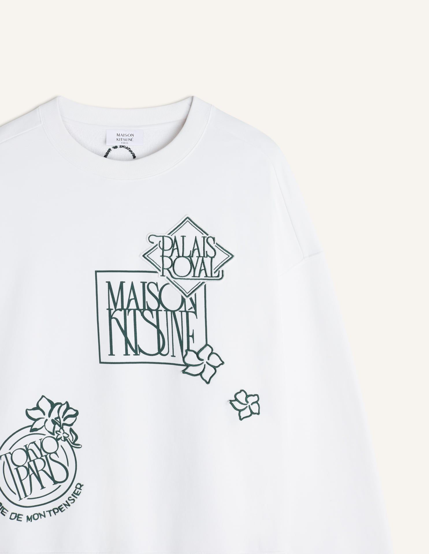 Maison Kitsuné - Áo nỉ nam tem Art Nouveau dáng Oversize