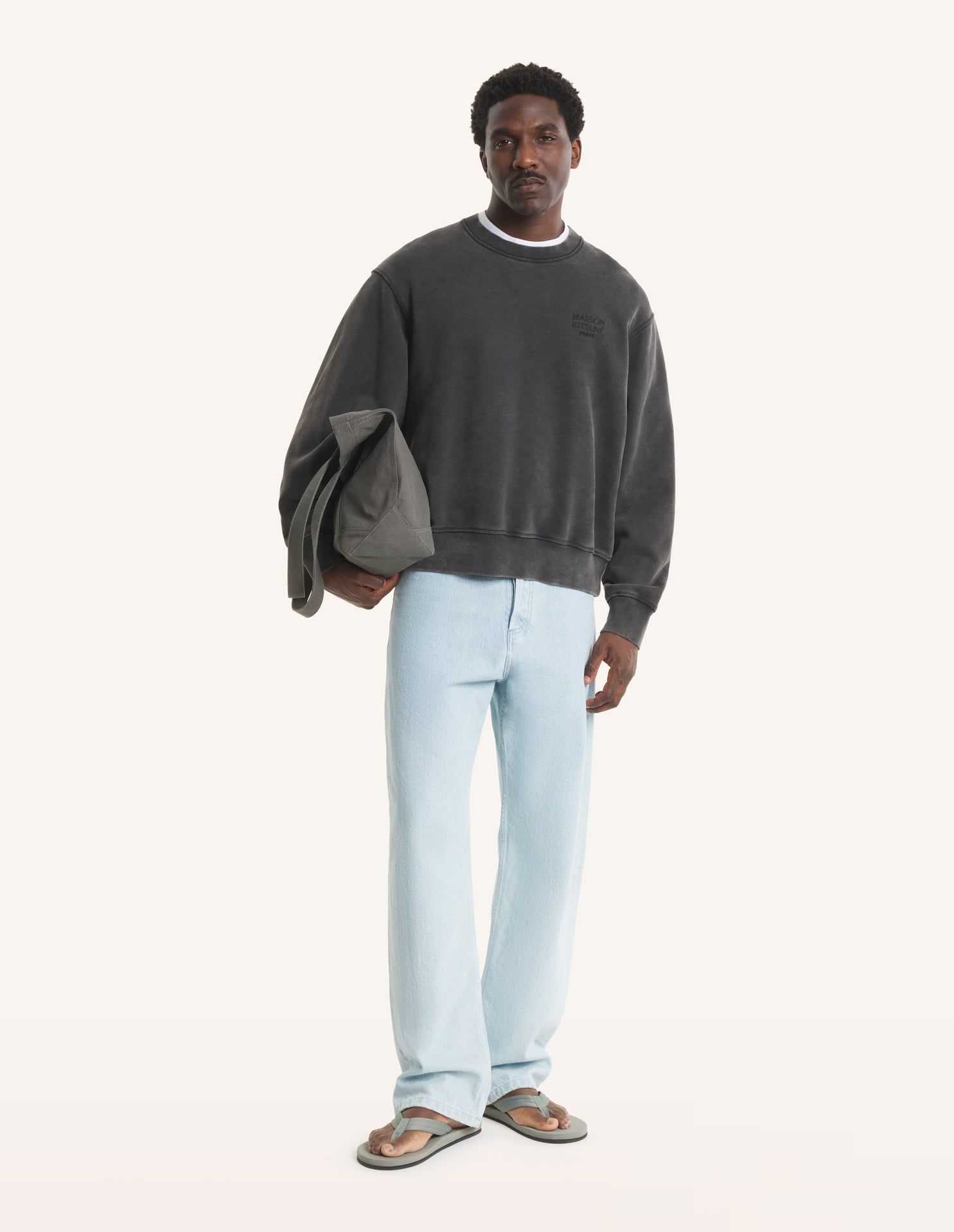 Maison Kitsuné - Áo nỉ nam phai màu Maison Kitsune Gallery dáng Relaxed