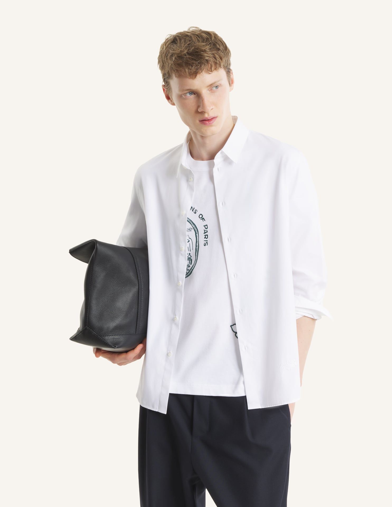 Maison Kitsuné - Áo sơ mi nam Maison Kitsuné Handwriting dáng Casual