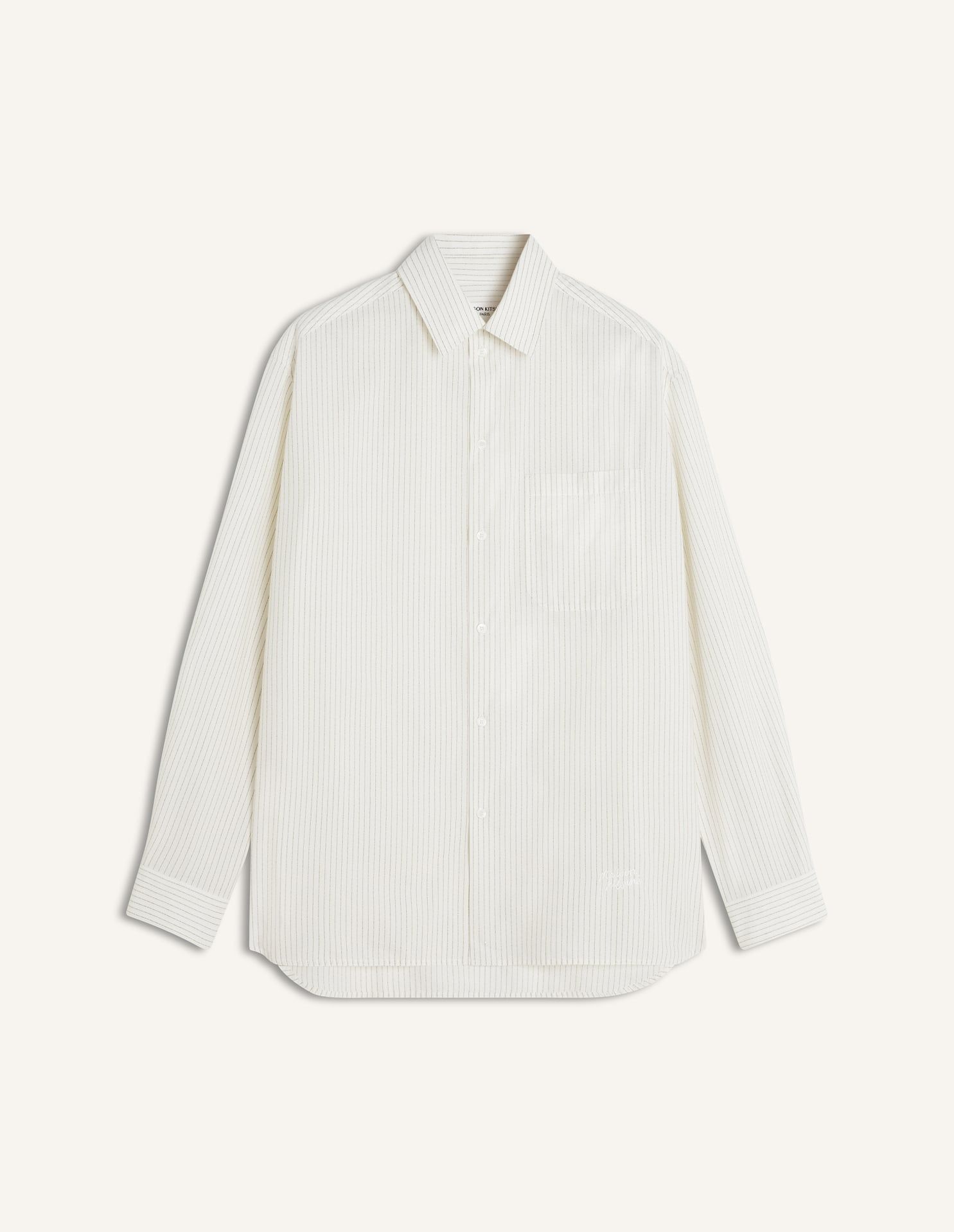 Maison Kitsuné - Áo sơ mi kẻ sọc dáng Oversize