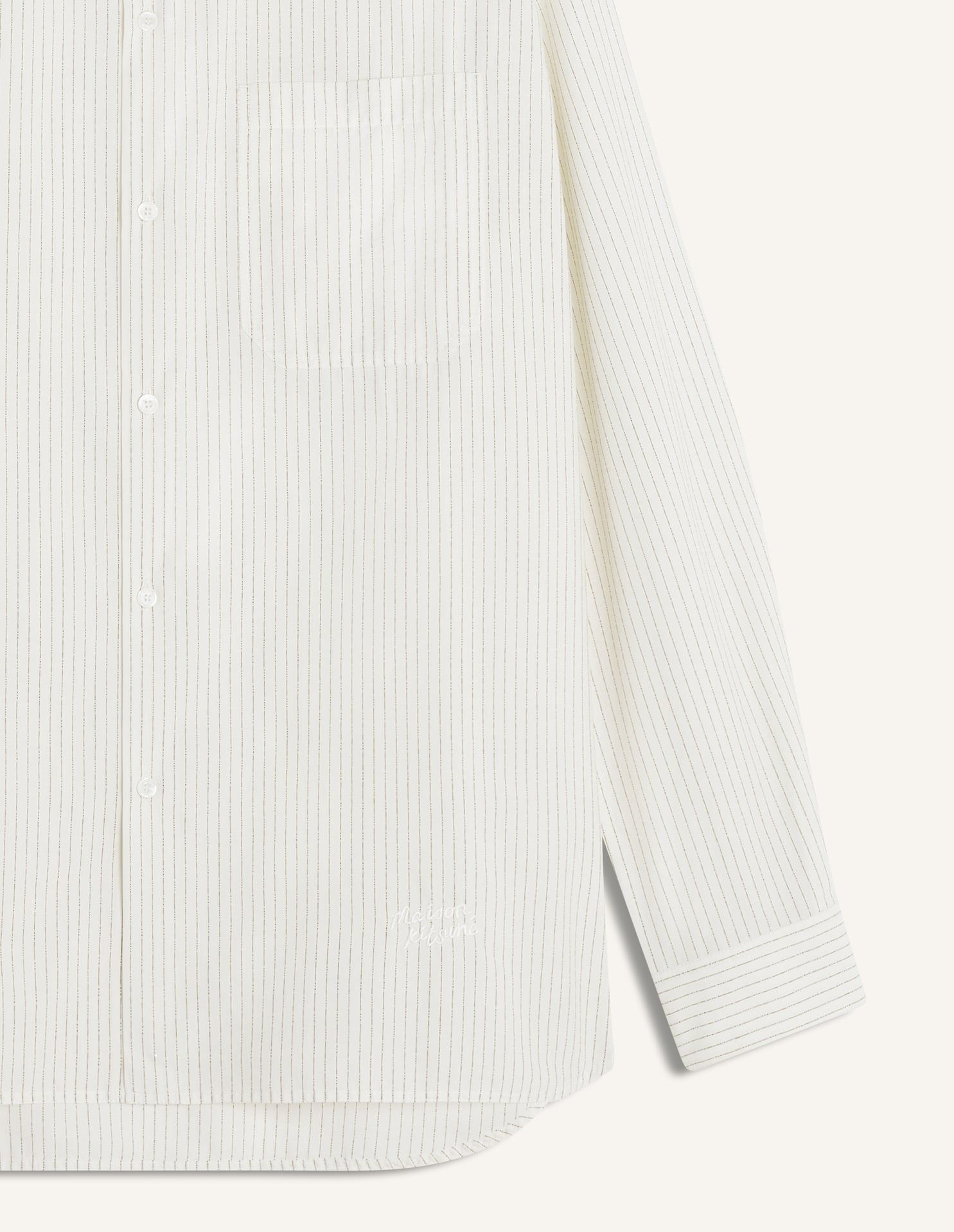 Maison Kitsuné - Áo sơ mi kẻ sọc dáng Oversize