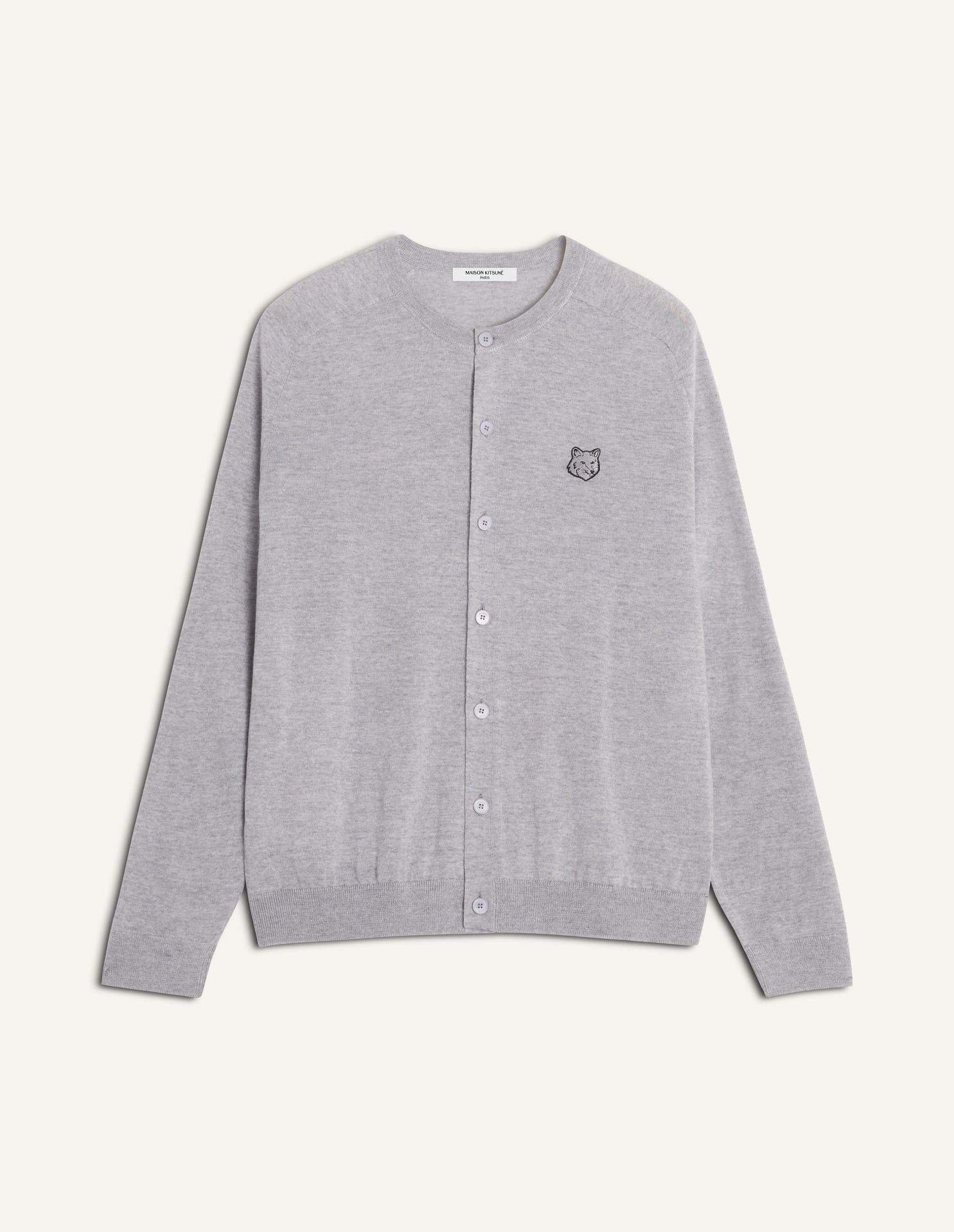 Maison Kitsuné - Áo cardigan nam lông cừu Merino Fox Head dáng Relaxed