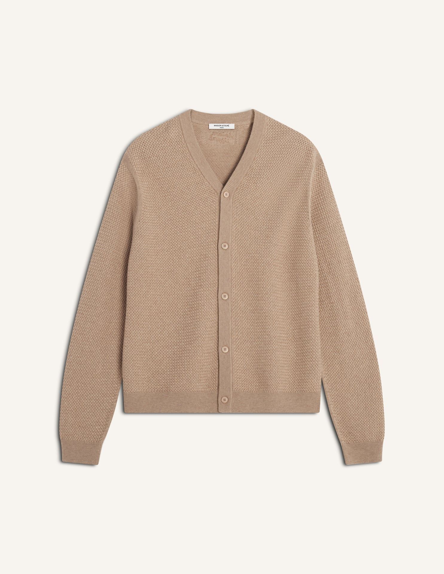 Maison Kitsuné - Áo cardigan nam Merino dáng Comfort
