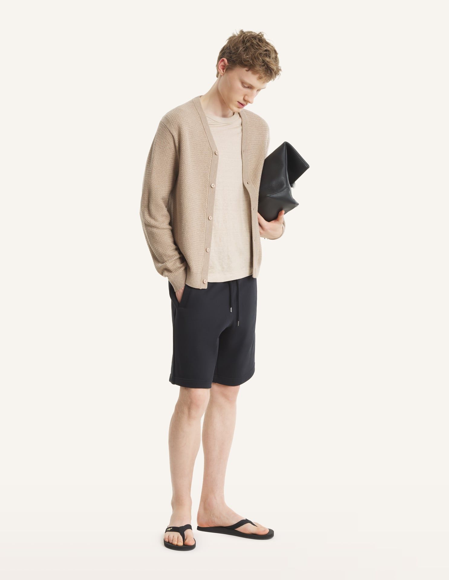 Maison Kitsuné - Áo cardigan nam Merino dáng Comfort