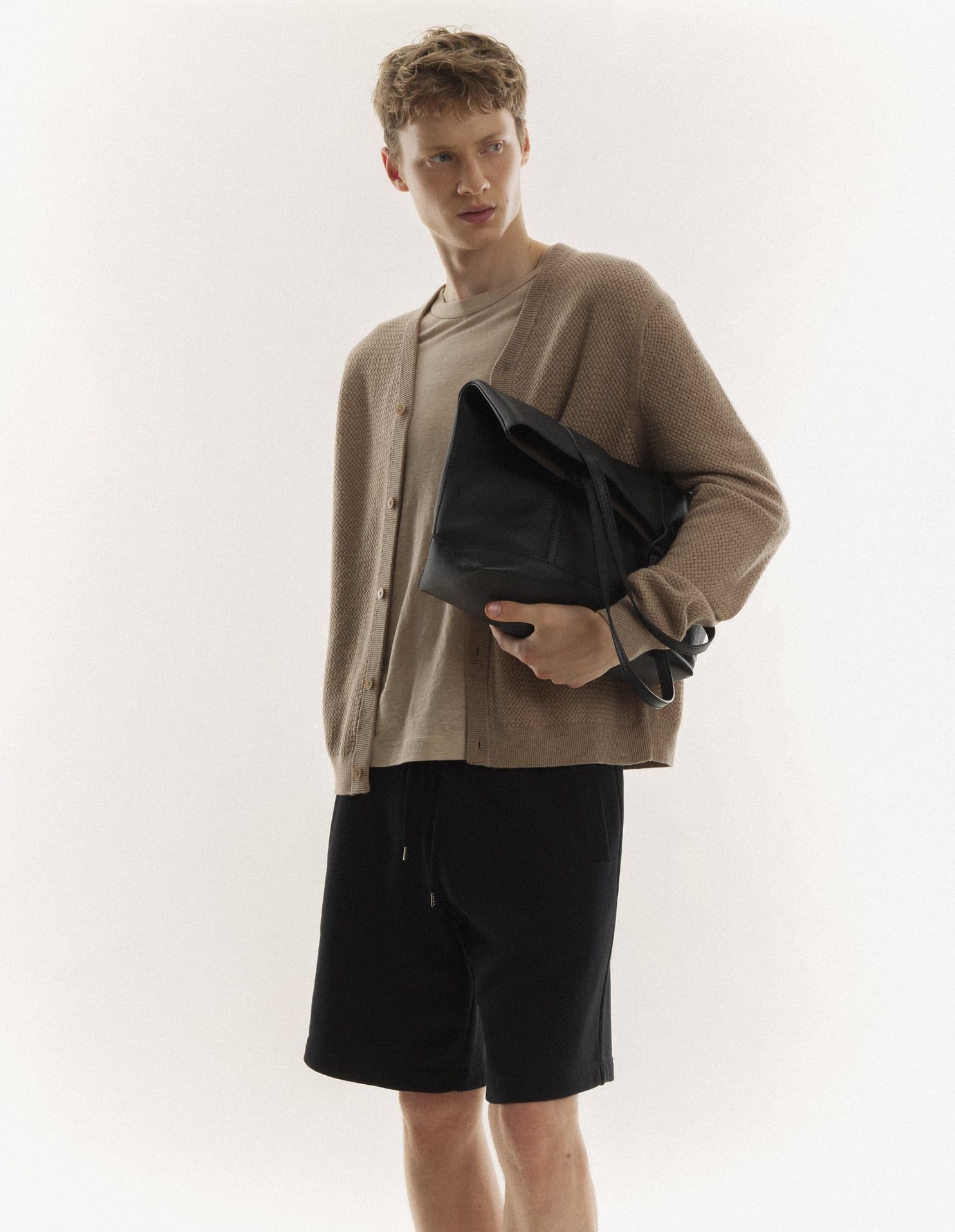 Maison Kitsuné - Áo cardigan nam Merino dáng Comfort