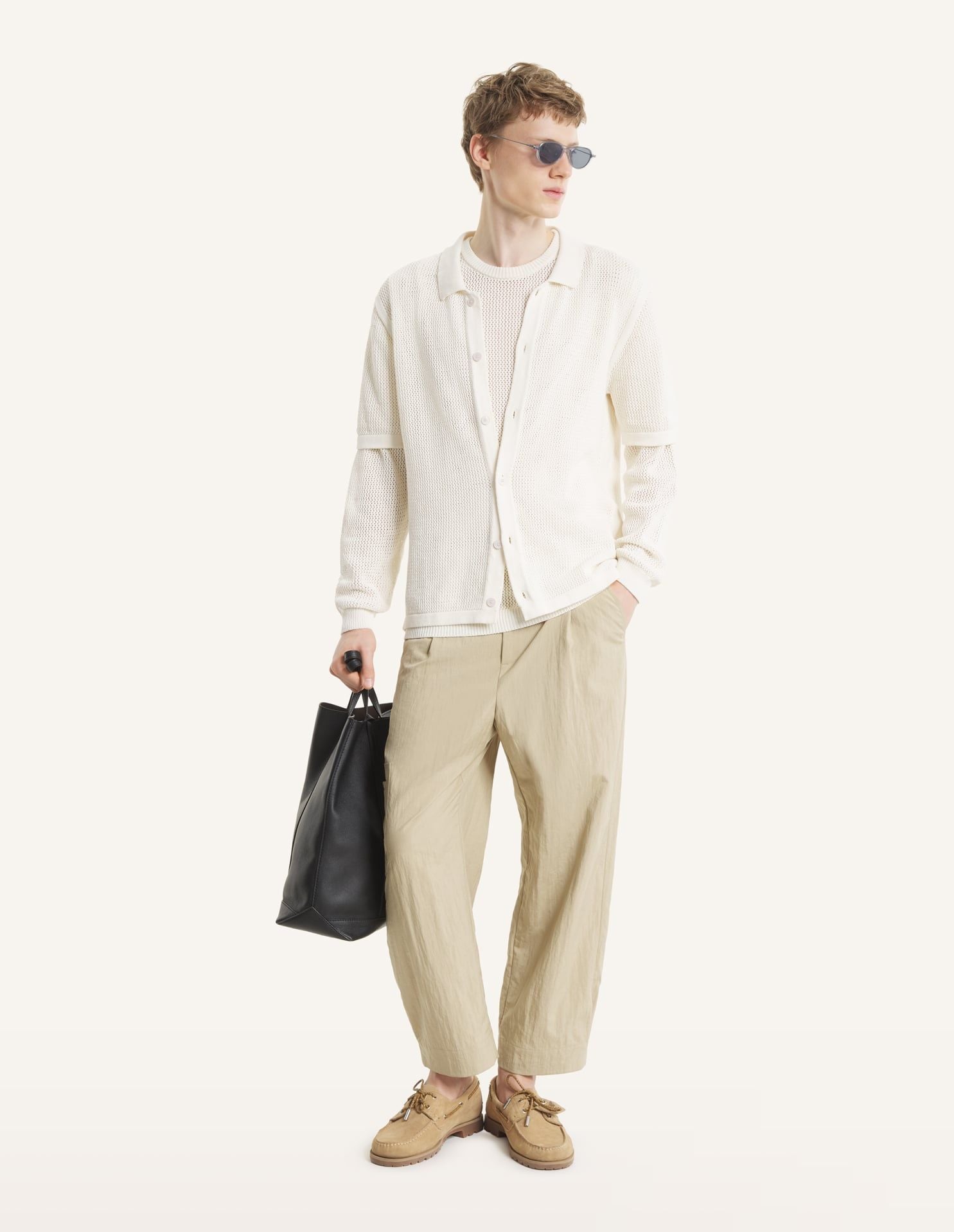 Áo cardigan tay ngắn dáng relaxed