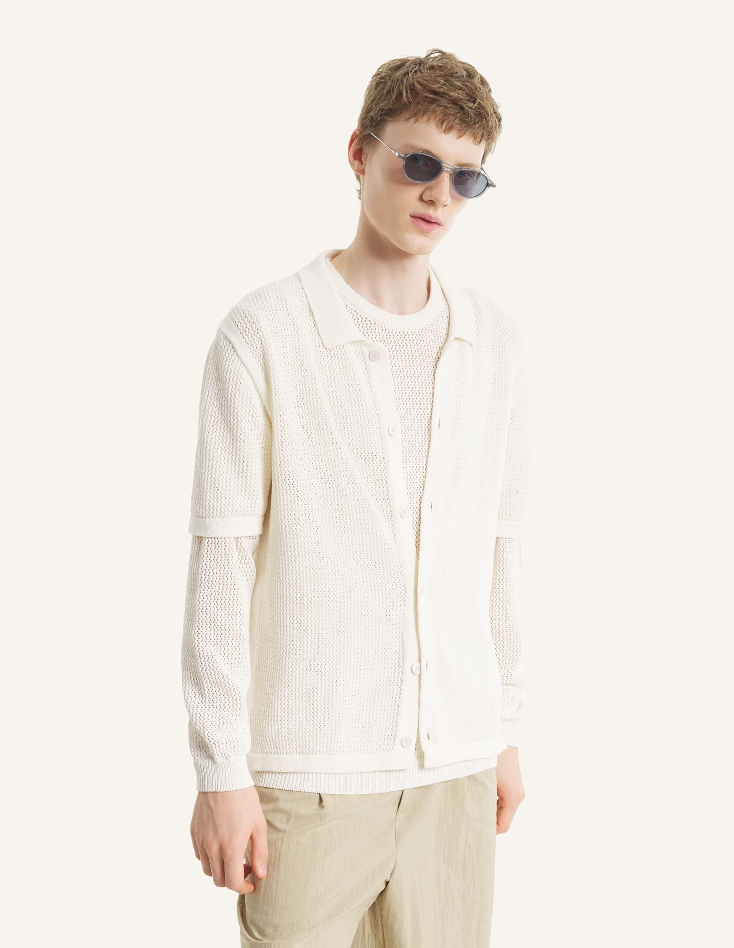 Áo cardigan tay ngắn dáng relaxed
