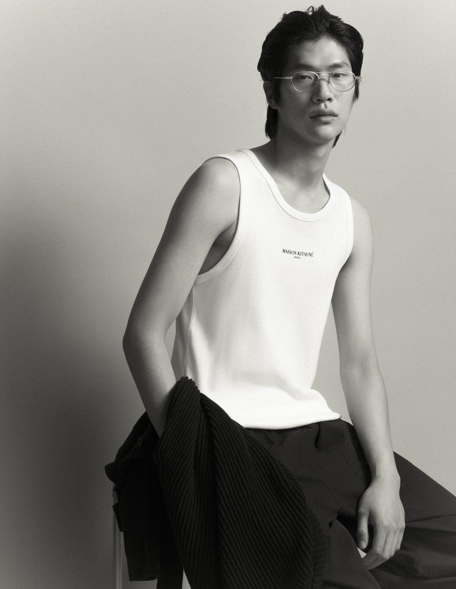Áo tank top Maison Kitsune Paris dáng fitted
