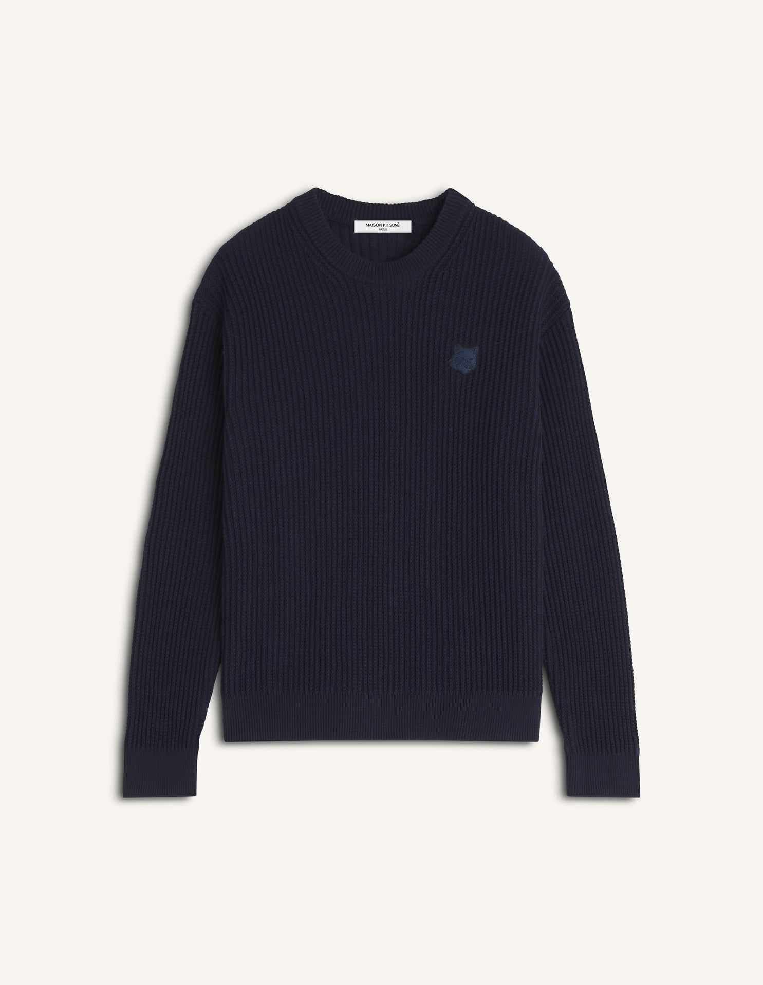 Maison Kitsuné - Áo len nam cotton Fox Head dáng Comfort