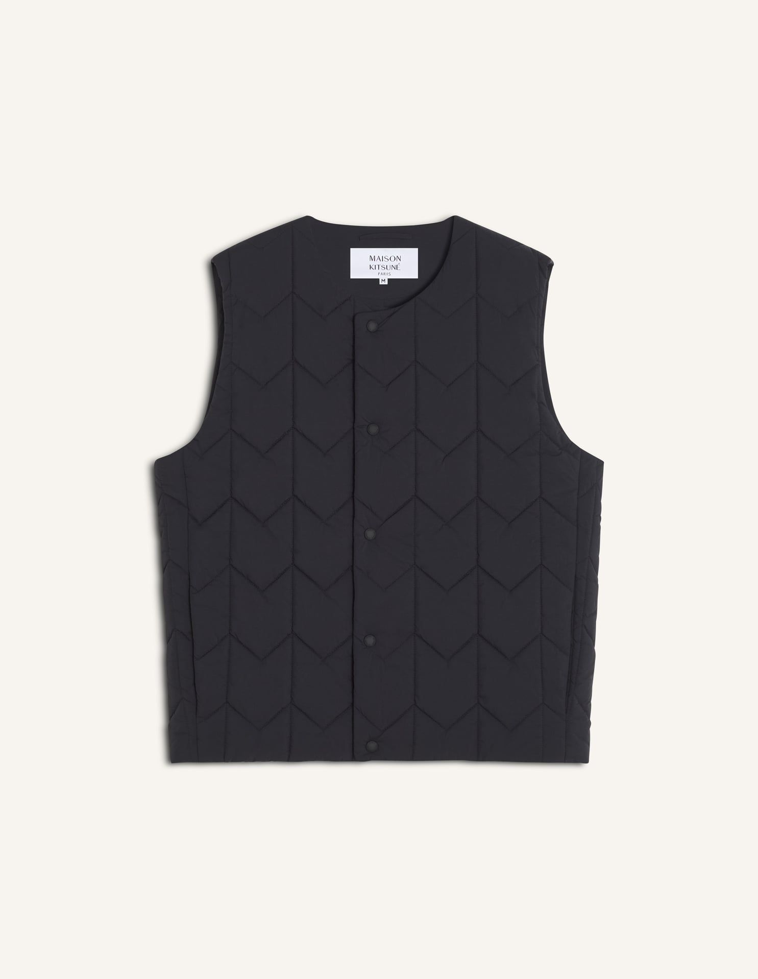 Maison Kitsuné - Áo gile nam chần bông dáng Straight