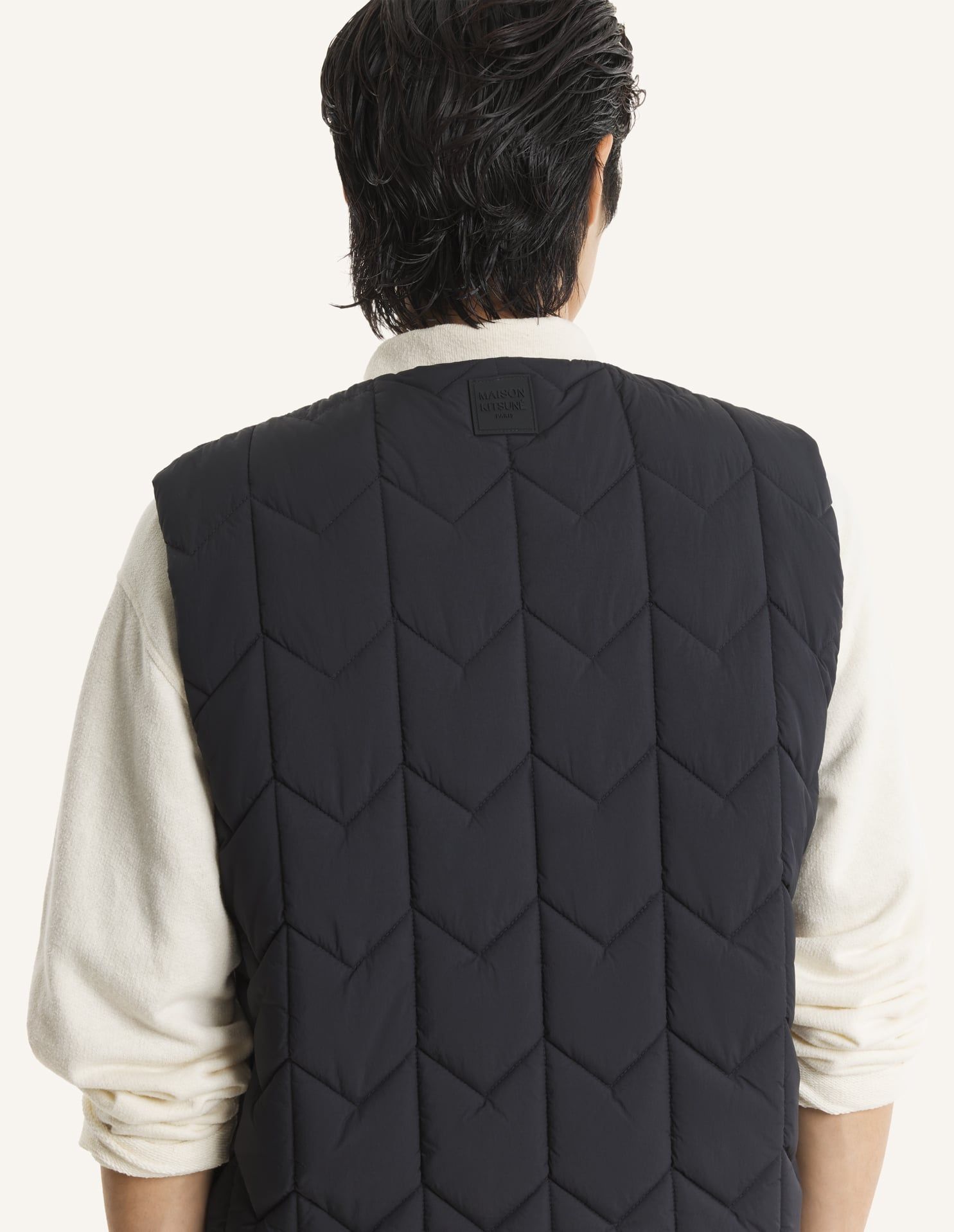 Maison Kitsuné - Áo gile nam chần bông dáng Straight