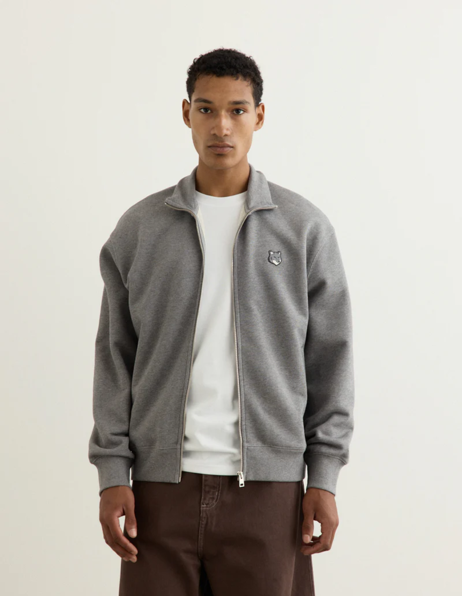 Maison Kitsuné - Áo khoác nỉ nam có khóa kéo dáng Comfort