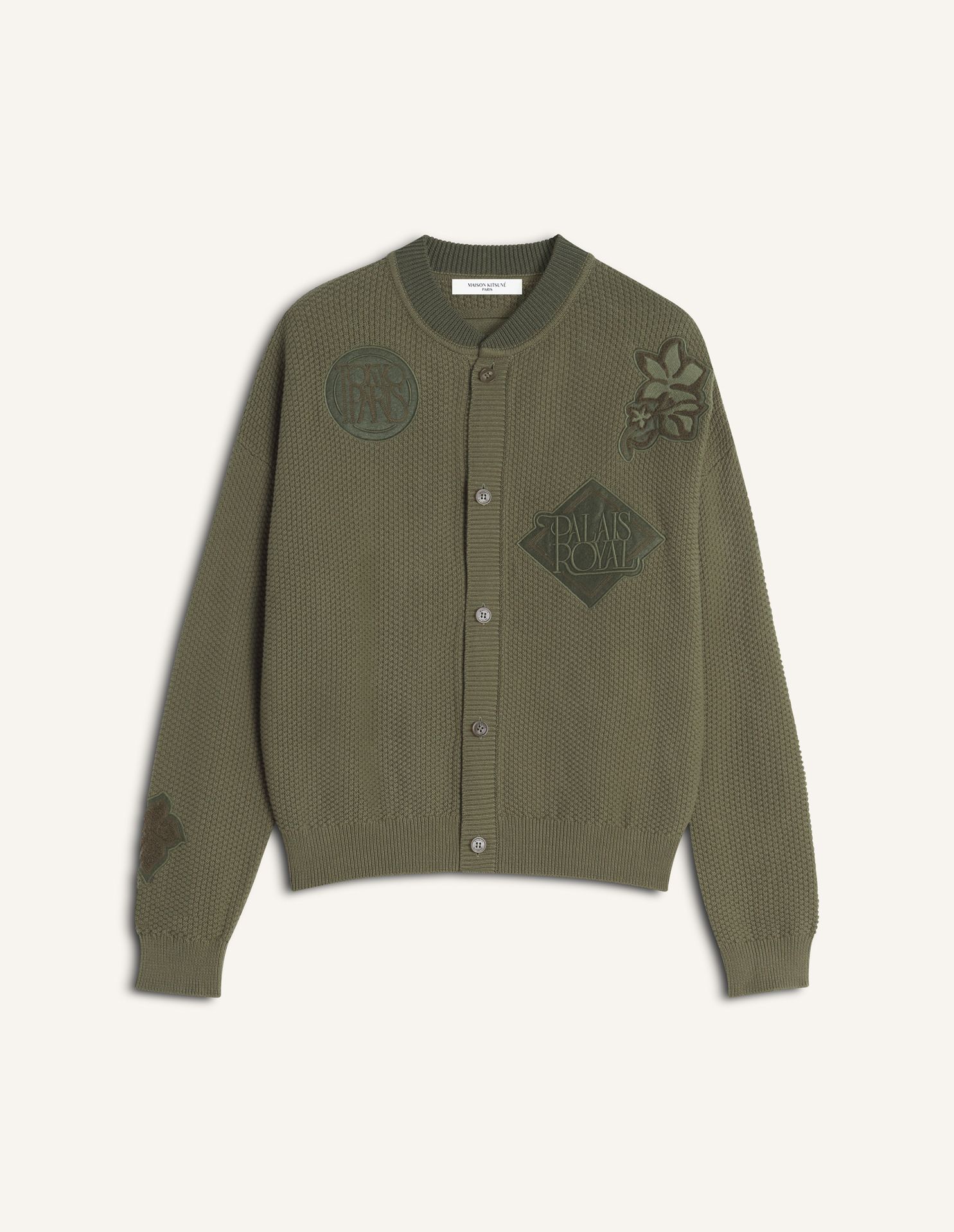 Maison Kitsuné - Áo khoác len nam Art Nouveau dáng Comfort