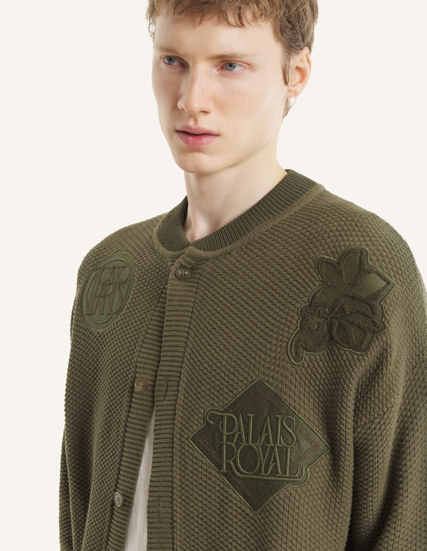 Maison Kitsuné - Áo khoác len nam Art Nouveau dáng Comfort
