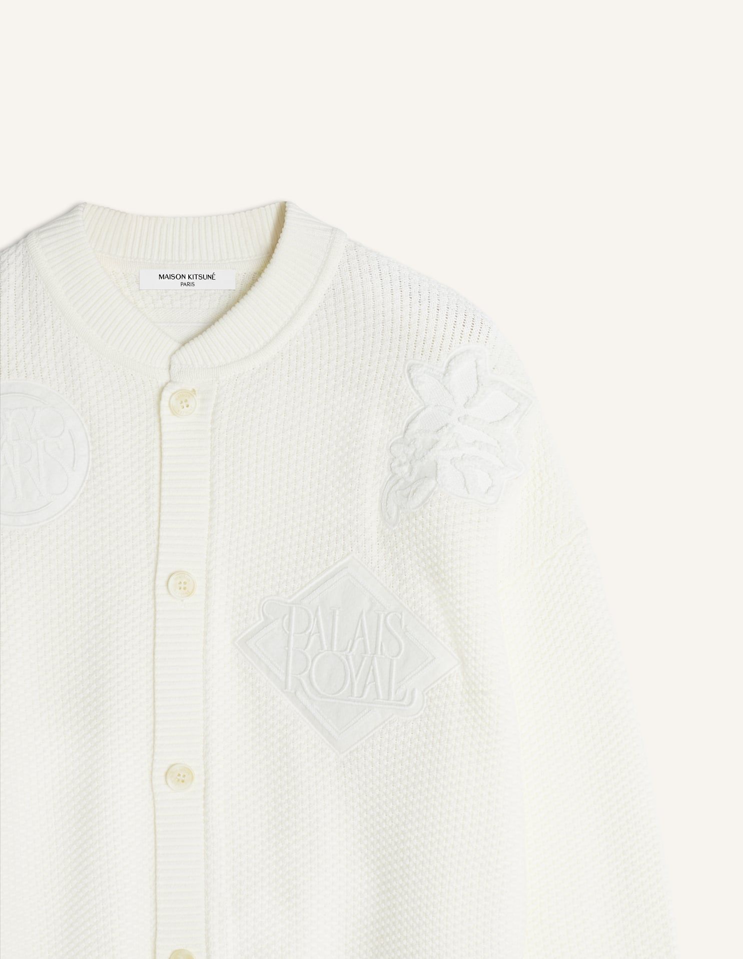 Maison Kitsuné - Áo khoác len nam Art Nouveau dáng Comfort
