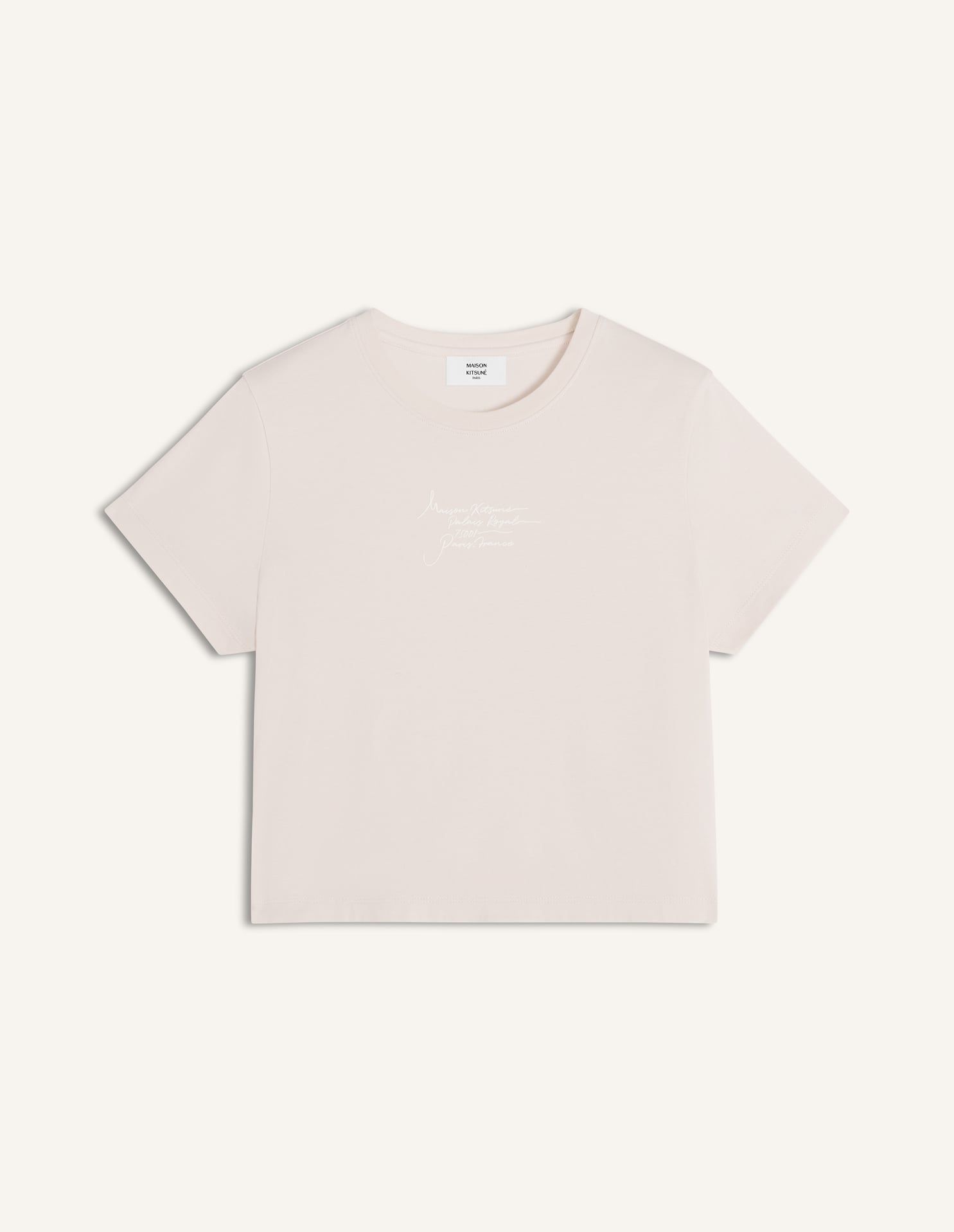 Maison Kitsuné - Áo thun Baby Tee Poetic Script dáng crop
