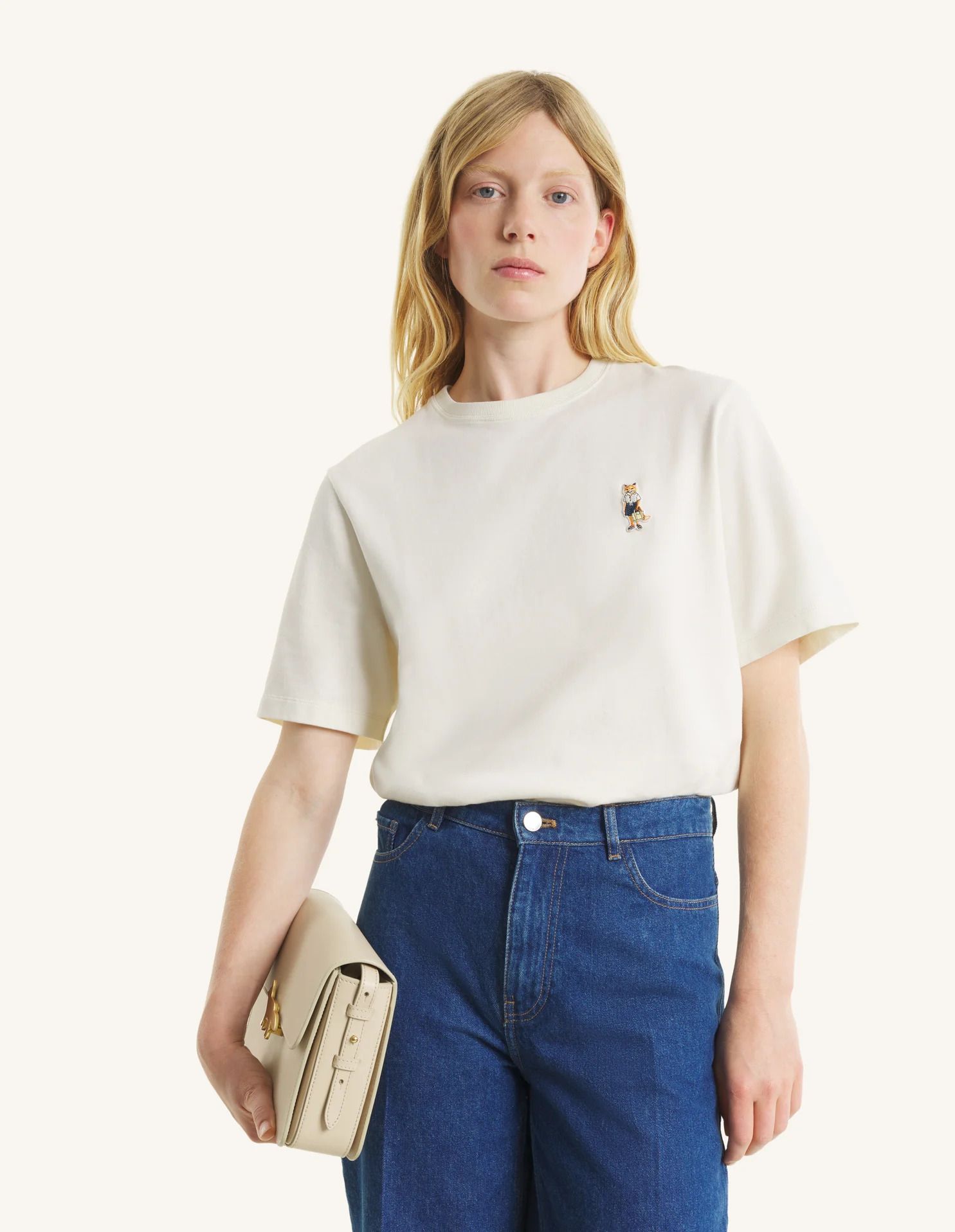 Maison Kitsuné - Áo thun nữ Dressed Fox dáng Comfort