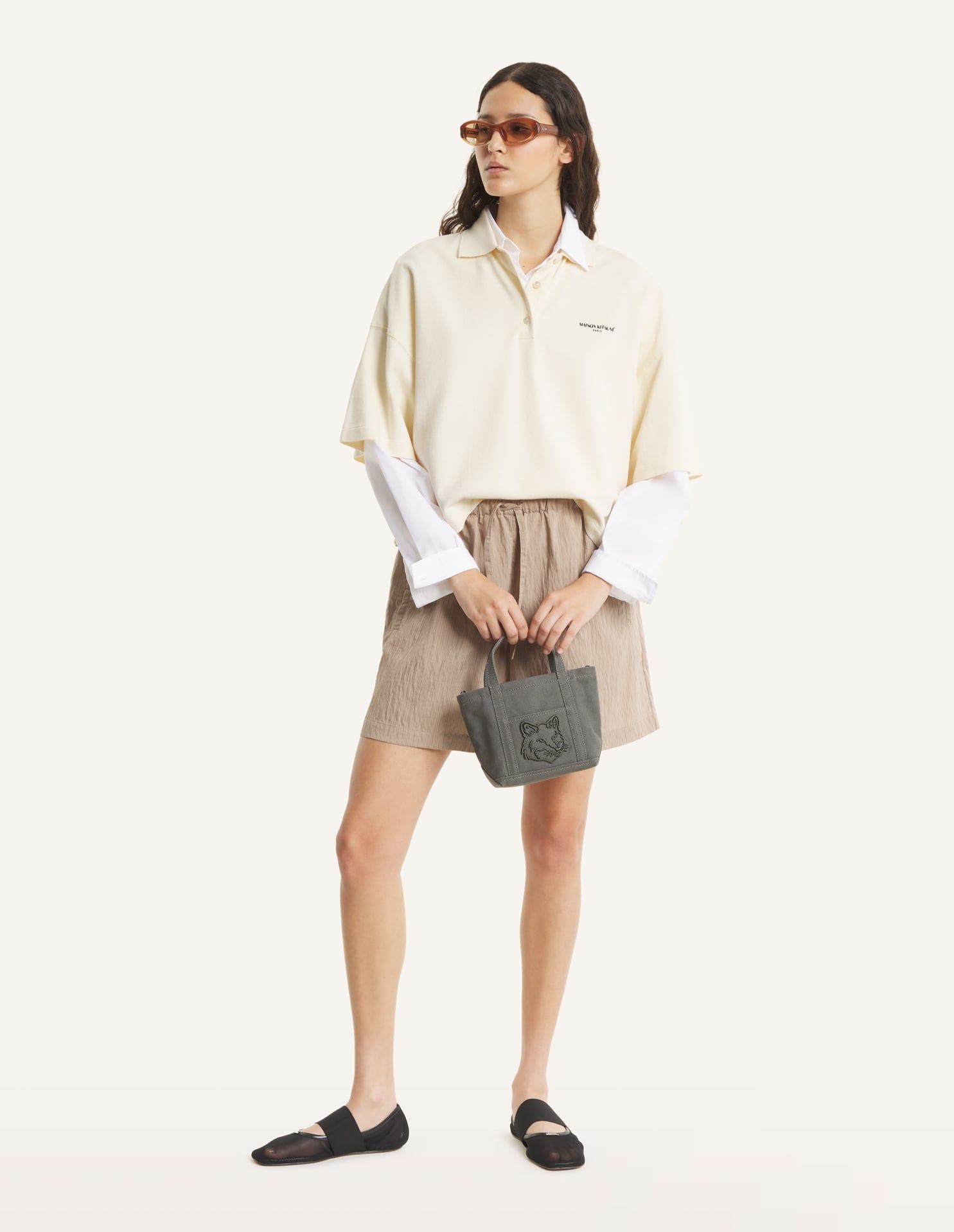 Áo polo nữ Maison Kitsune Paris dáng Oversized