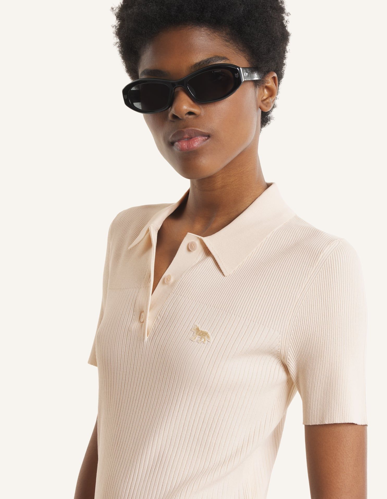 Maison Kitsuné - Áo polo nữ Baby Fox dáng Fitted