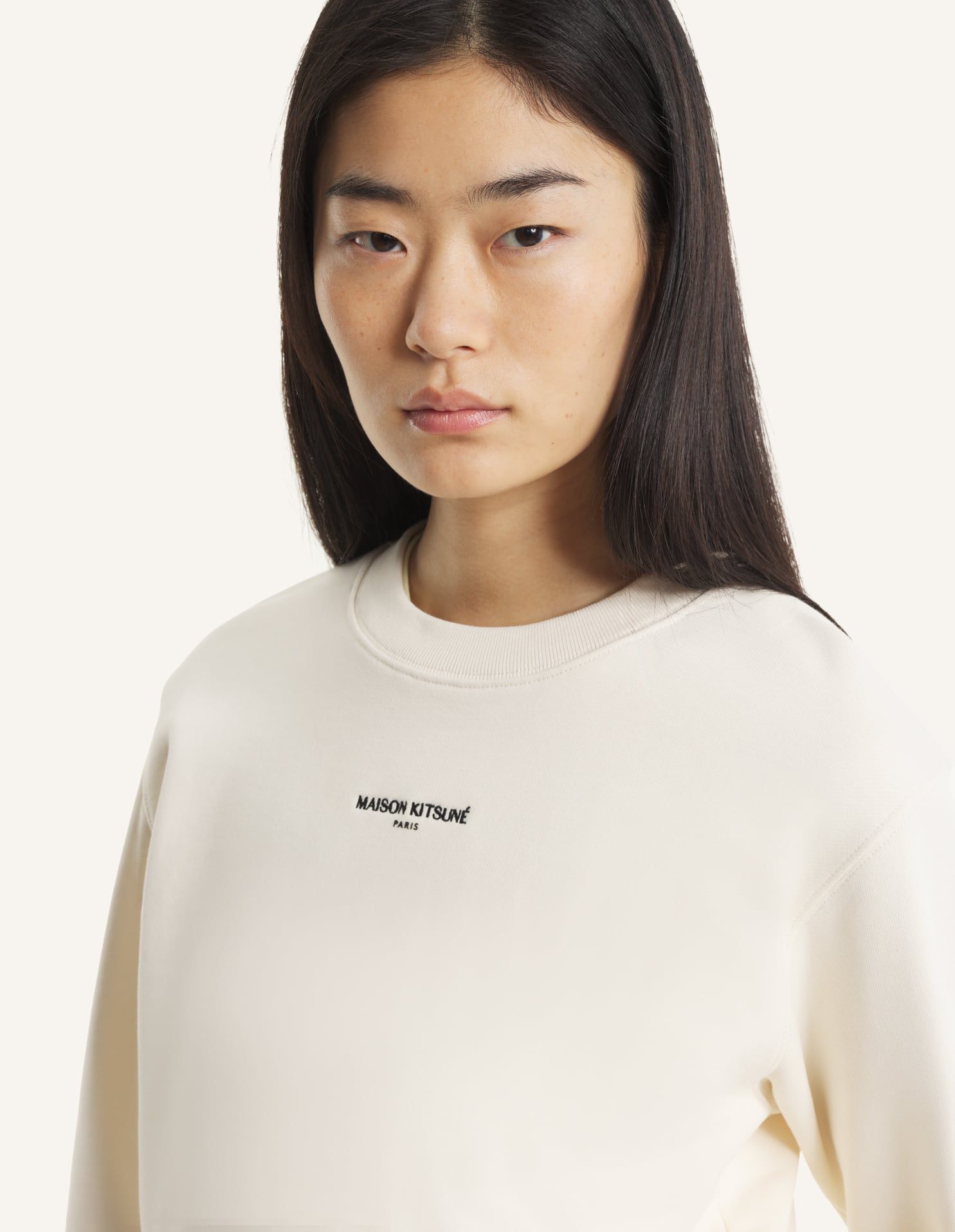 Maison Kitsuné - Áo nỉ nữ Maison Kitsune Paris dáng Cropped
