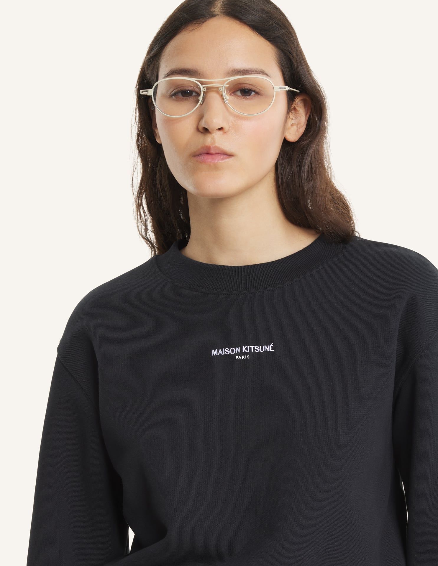 Maison Kitsuné - Áo nỉ nữ Maison Kitsune Paris dáng Cropped