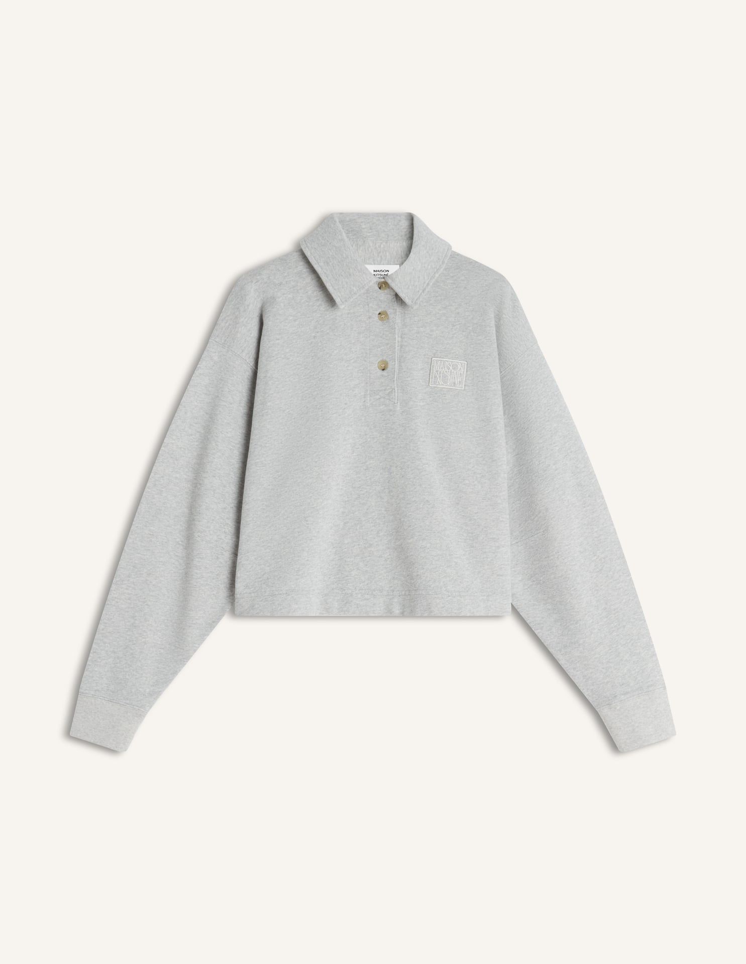 Maison Kitsuné - Áo nỉ polo nữ MAISON KITSUNE STAMP dáng Cropped