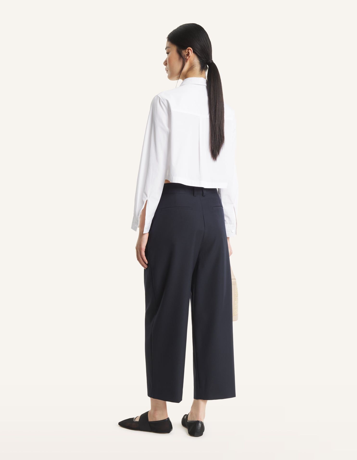 Maison Kitsuné - Áo sơ mi nữ Baby Fox dáng Cropped