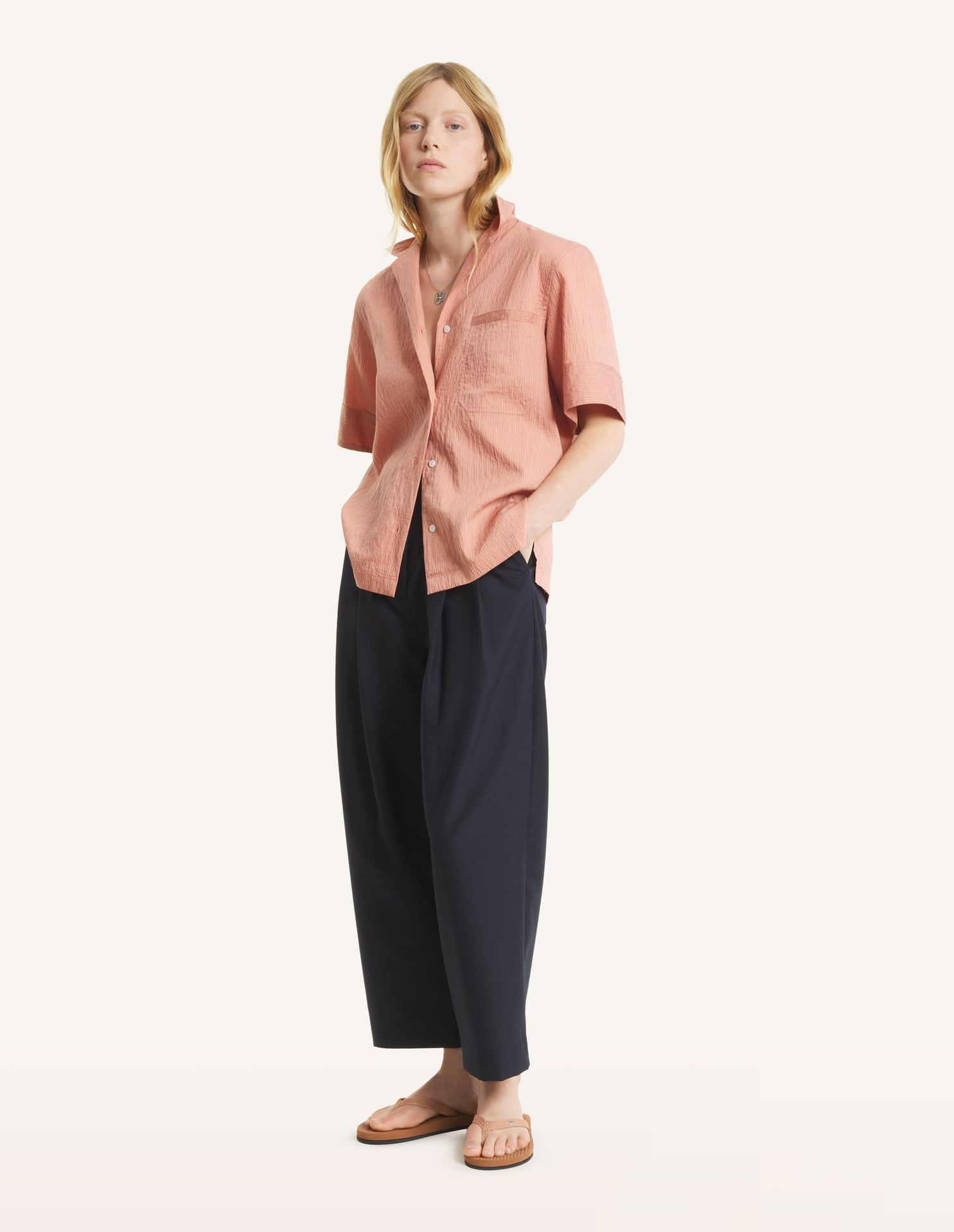 Maison Kitsuné - Áo sơ mi resort kẻ sọc