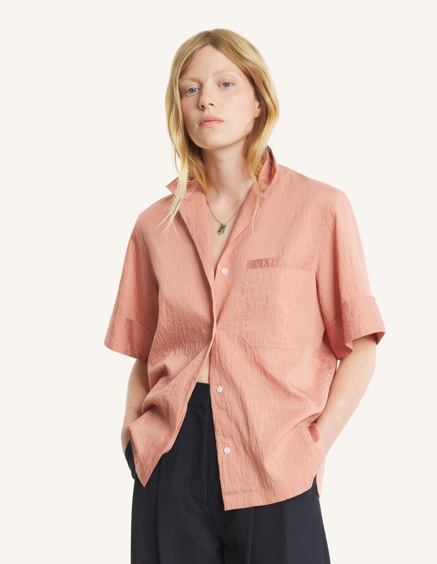 Maison Kitsuné - Áo sơ mi resort kẻ sọc