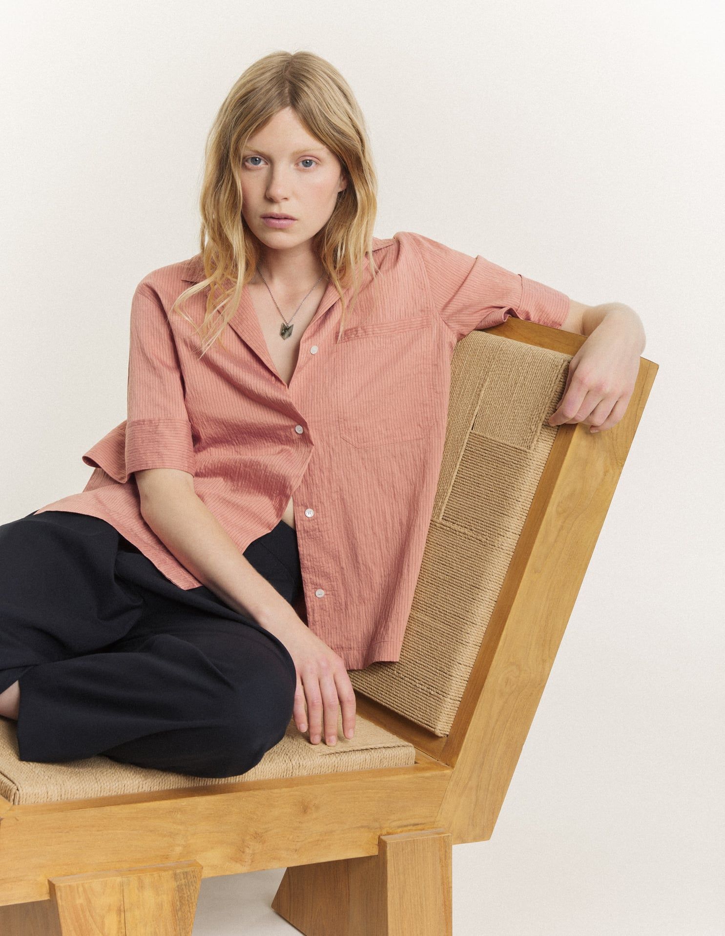 Maison Kitsuné - Áo sơ mi resort kẻ sọc