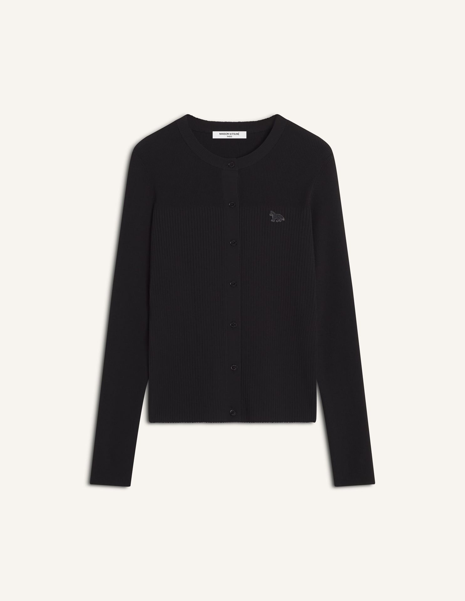 Maison Kitsuné - Áo cardigan Nữ xếp ly gân Baby Fox dáng Fitted