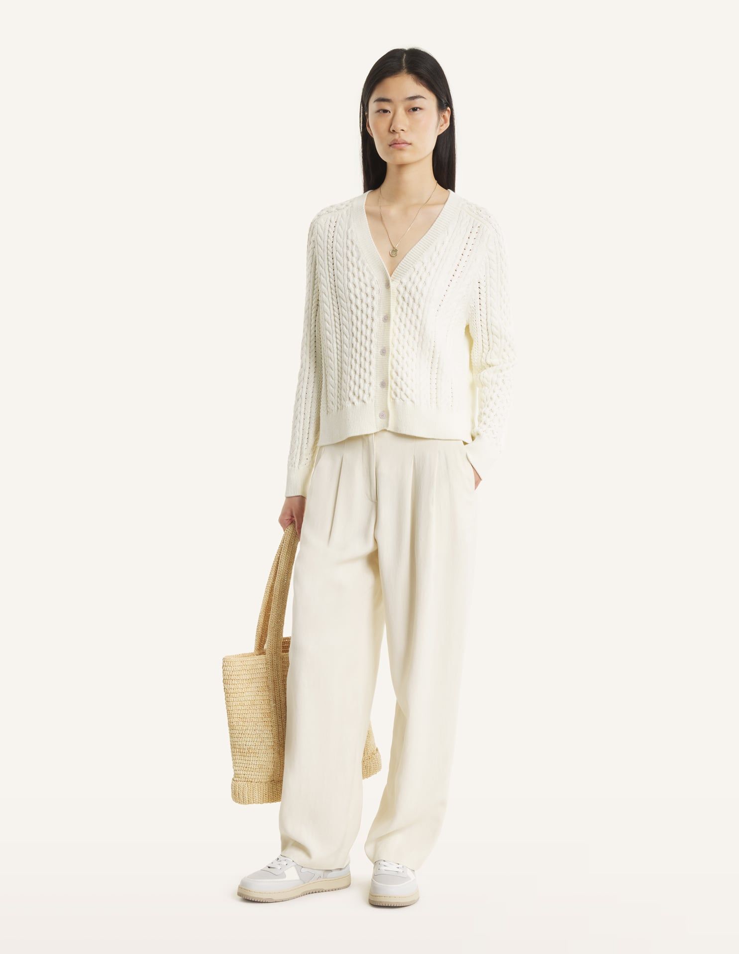 Maison Kitsuné - Áo cardigan nữ dệt kim dáng Relaxed
