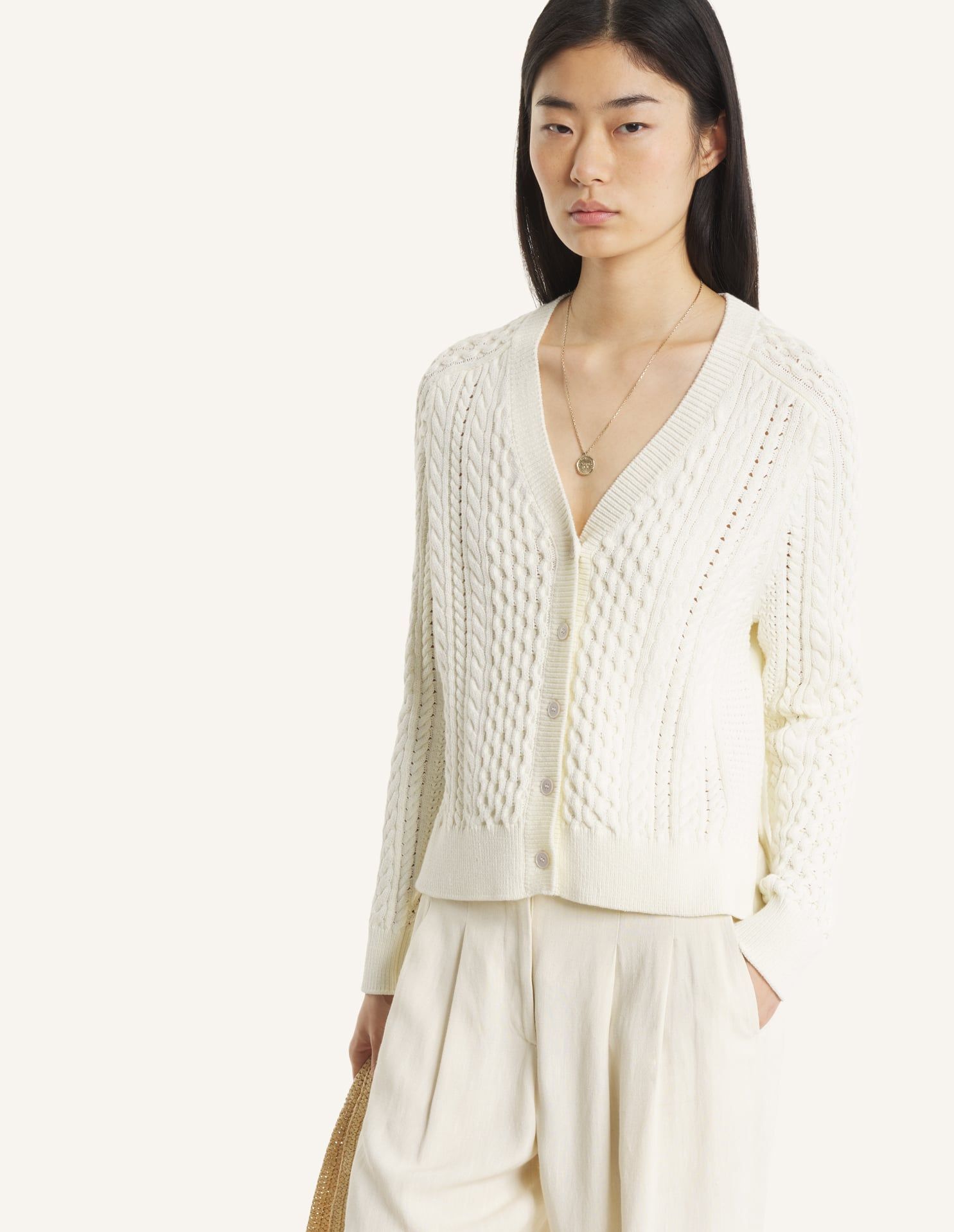 Maison Kitsuné - Áo cardigan nữ dệt kim dáng Relaxed