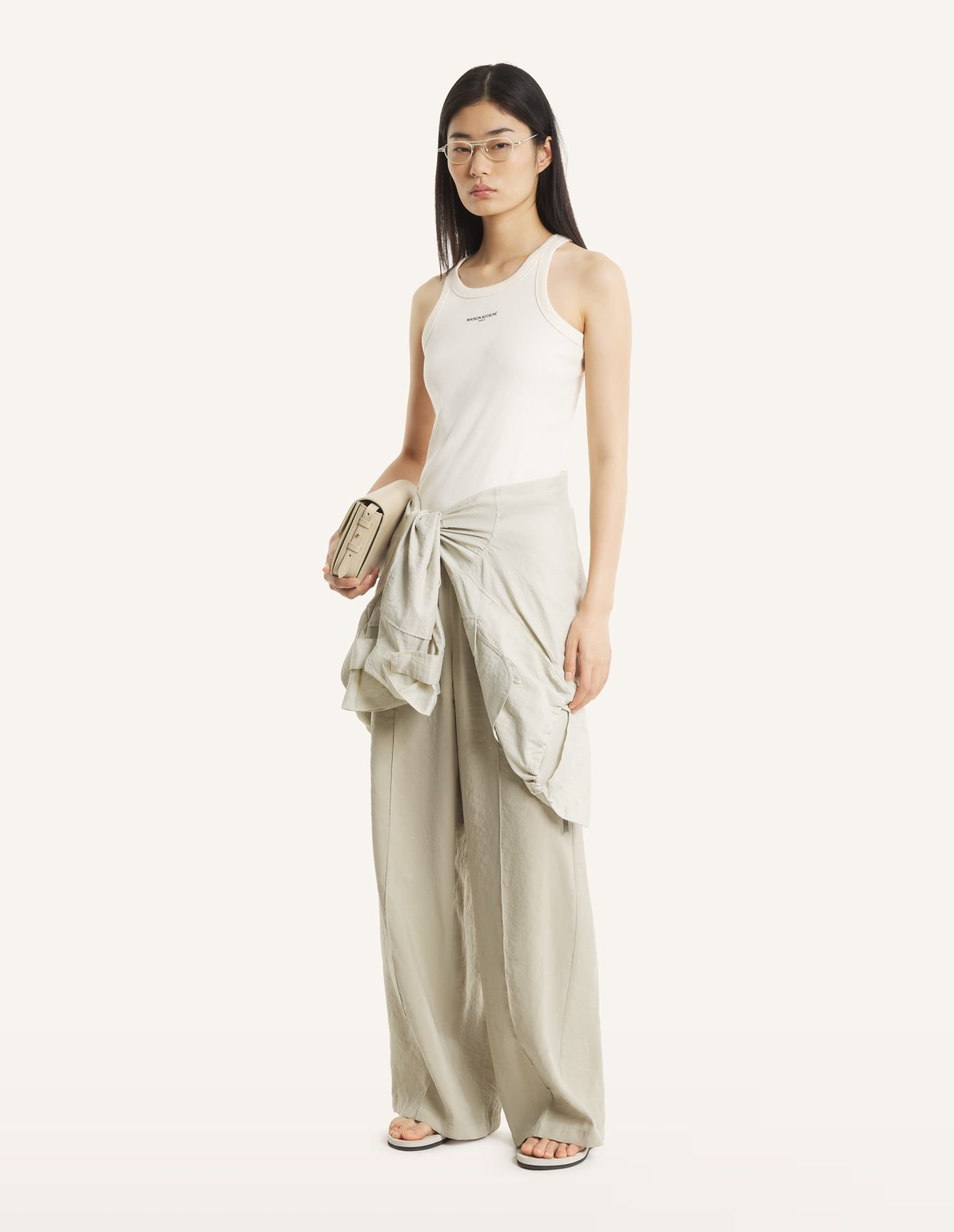 Áo tank top nữ gân MAISON KITSUNE PARIS dáng fitted