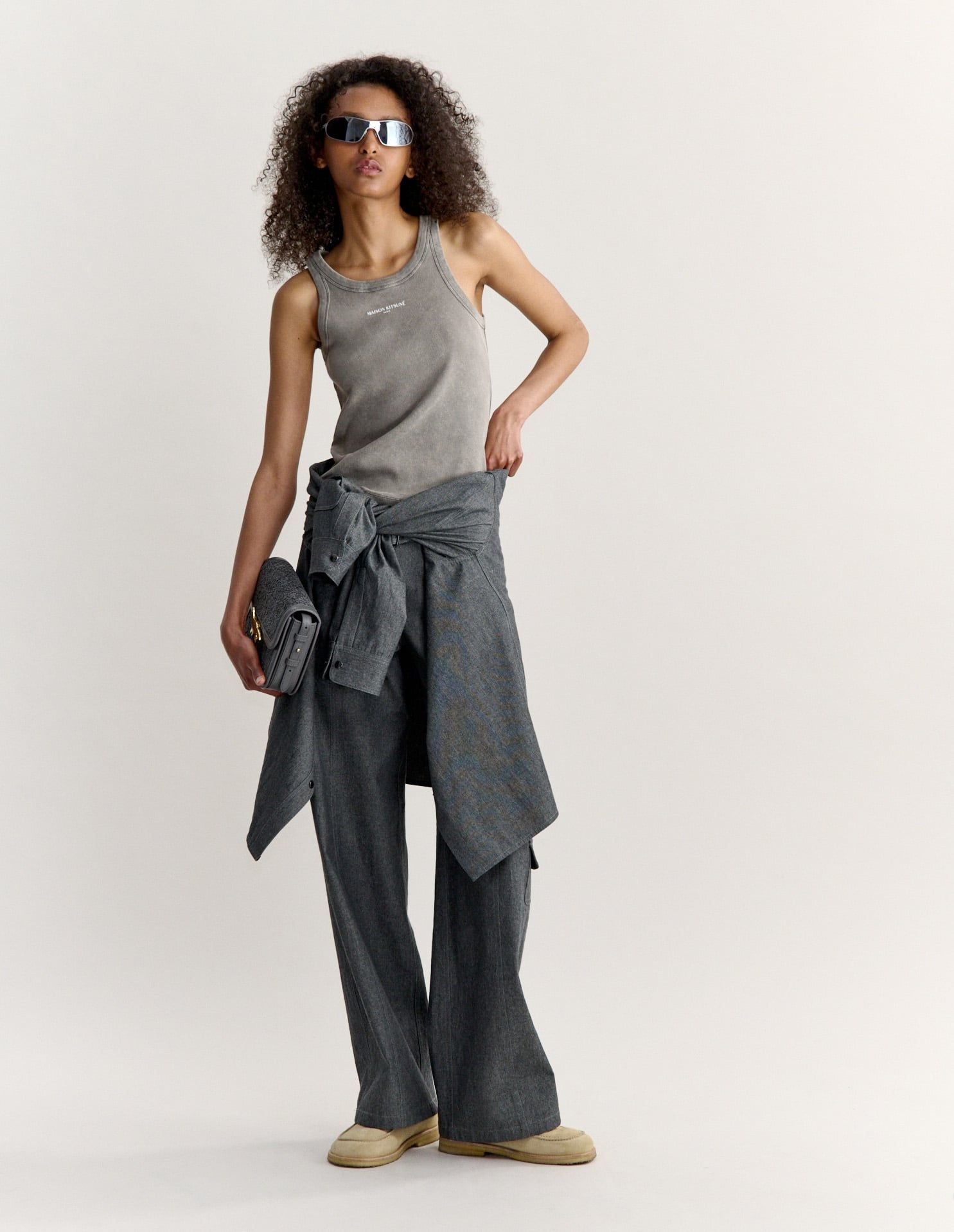 Áo tank top nữ Maison Kitsuné Paris dáng fitted