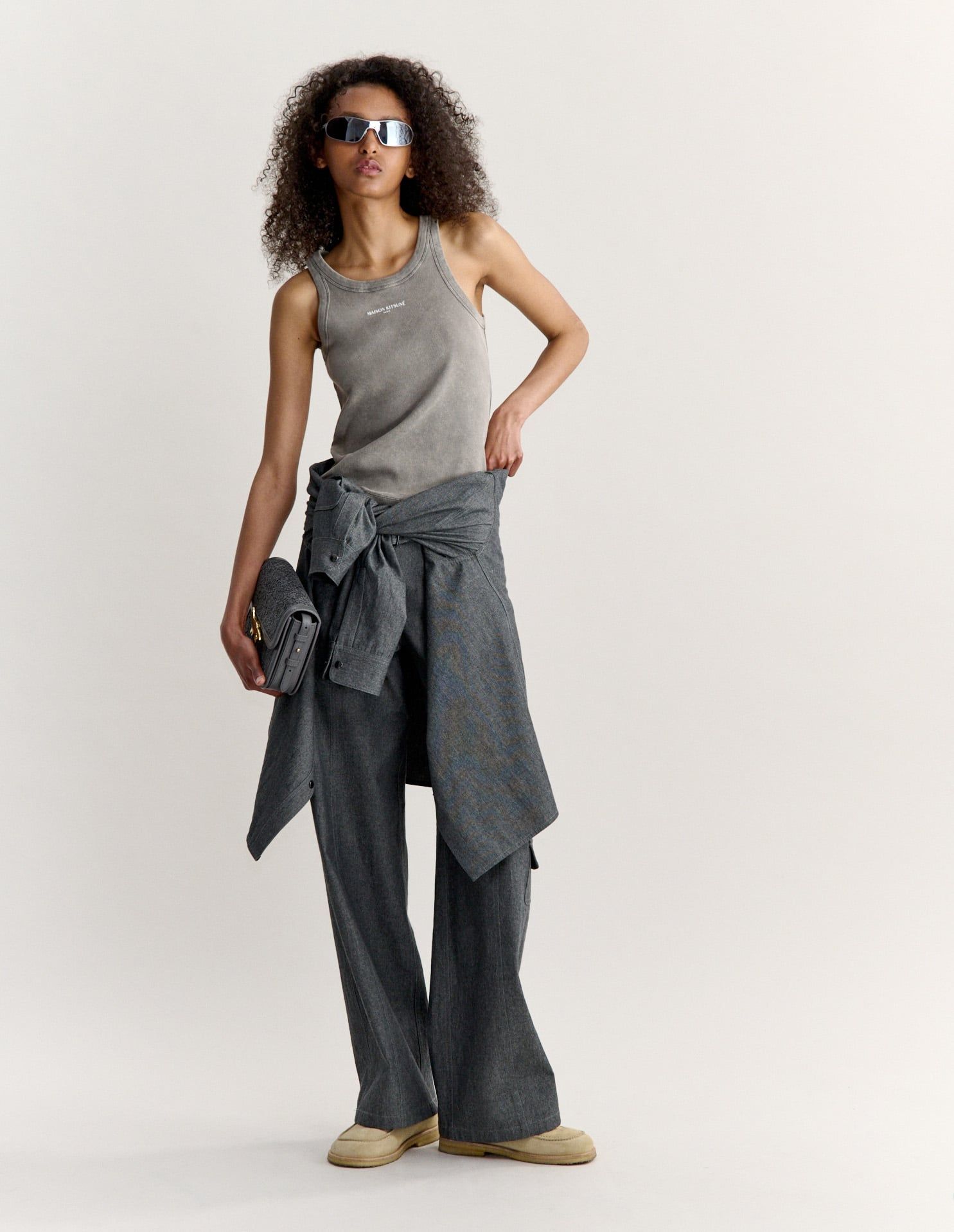 Áo tank top nữ Maison Kitsuné Paris dáng fitted