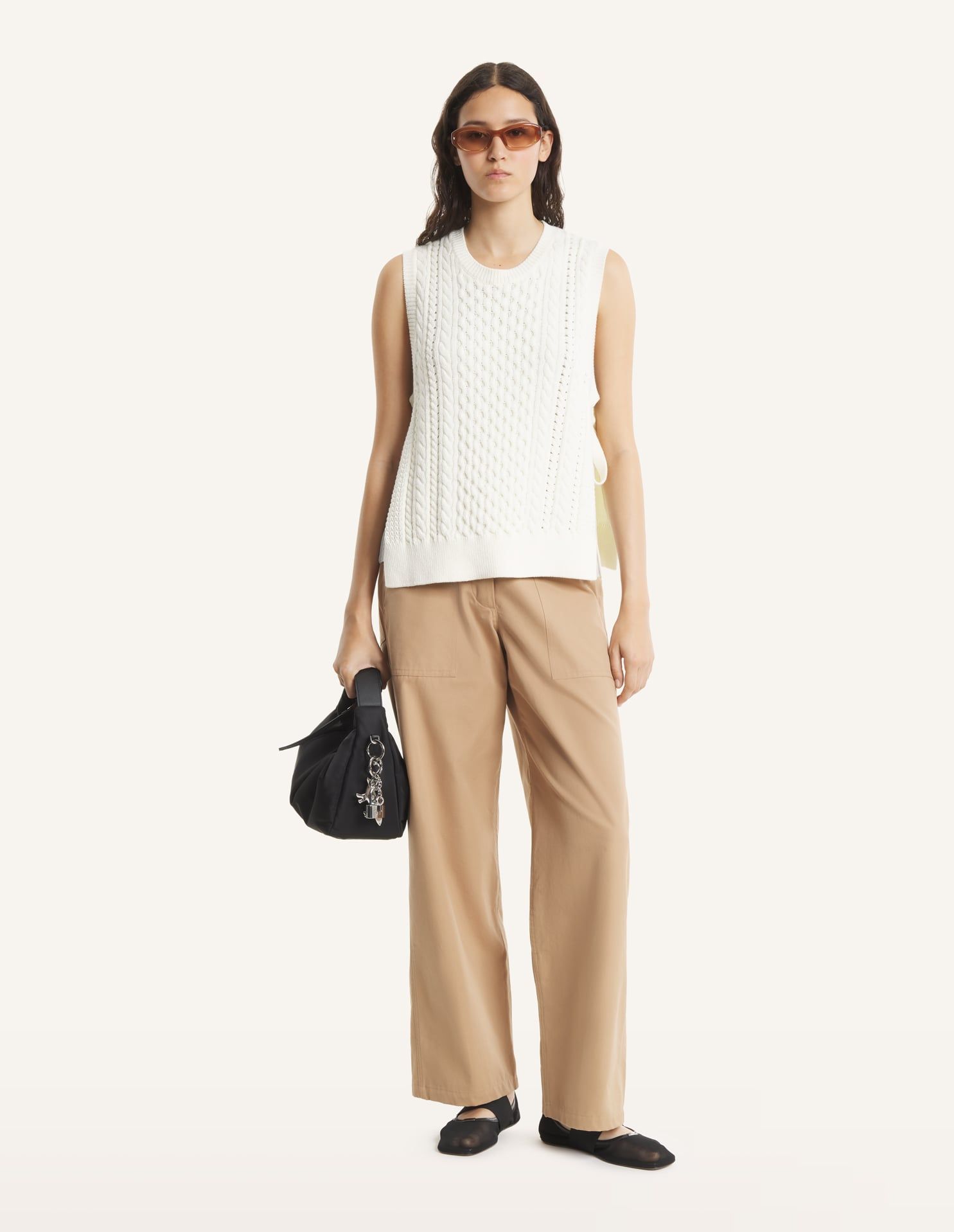 Maison Kitsuné - Áo khoác nữ dệt kim dáng Relaxed