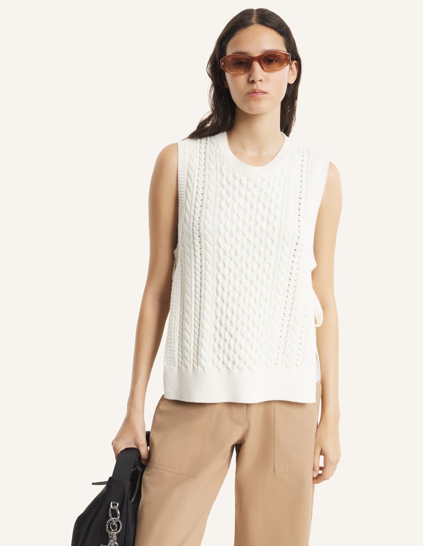 Maison Kitsuné - Áo khoác nữ dệt kim dáng Relaxed