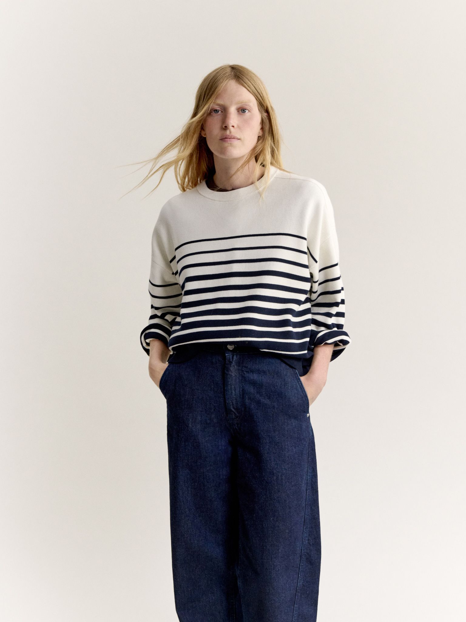 Maison Kitsuné - Áo len nữ thủy thủ dáng relaxed