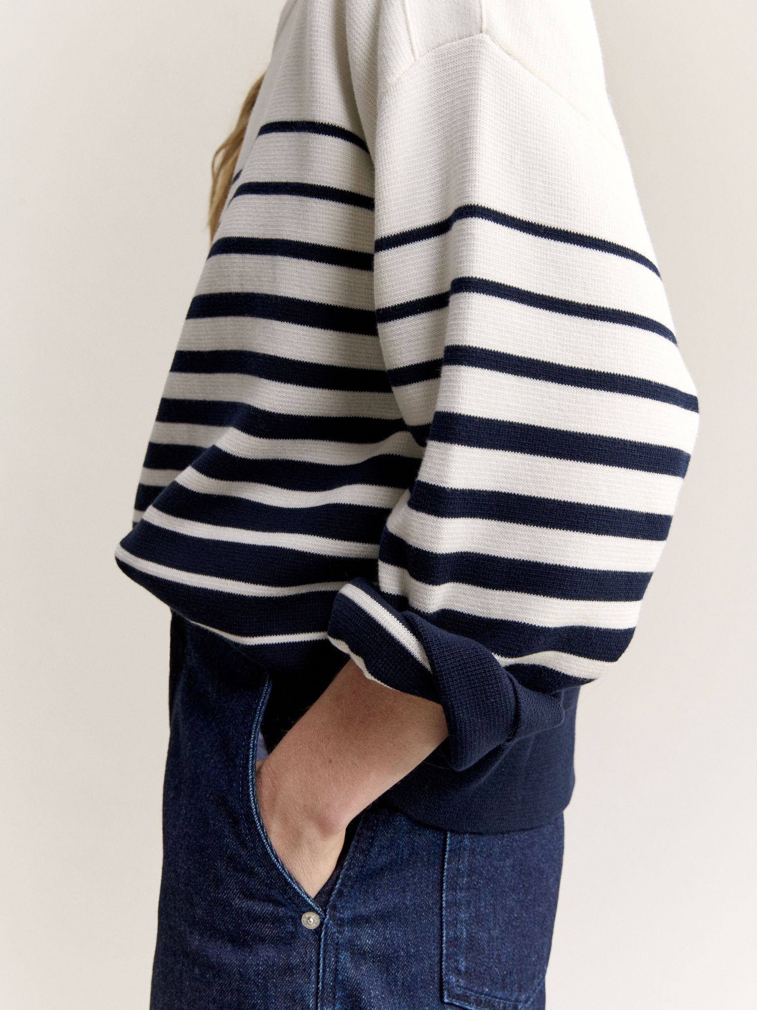Maison Kitsuné - Áo len nữ thủy thủ dáng relaxed